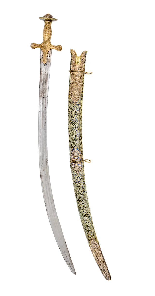 A Luxurious Diamond-Set and Enamelled Sword ( Tulwar )