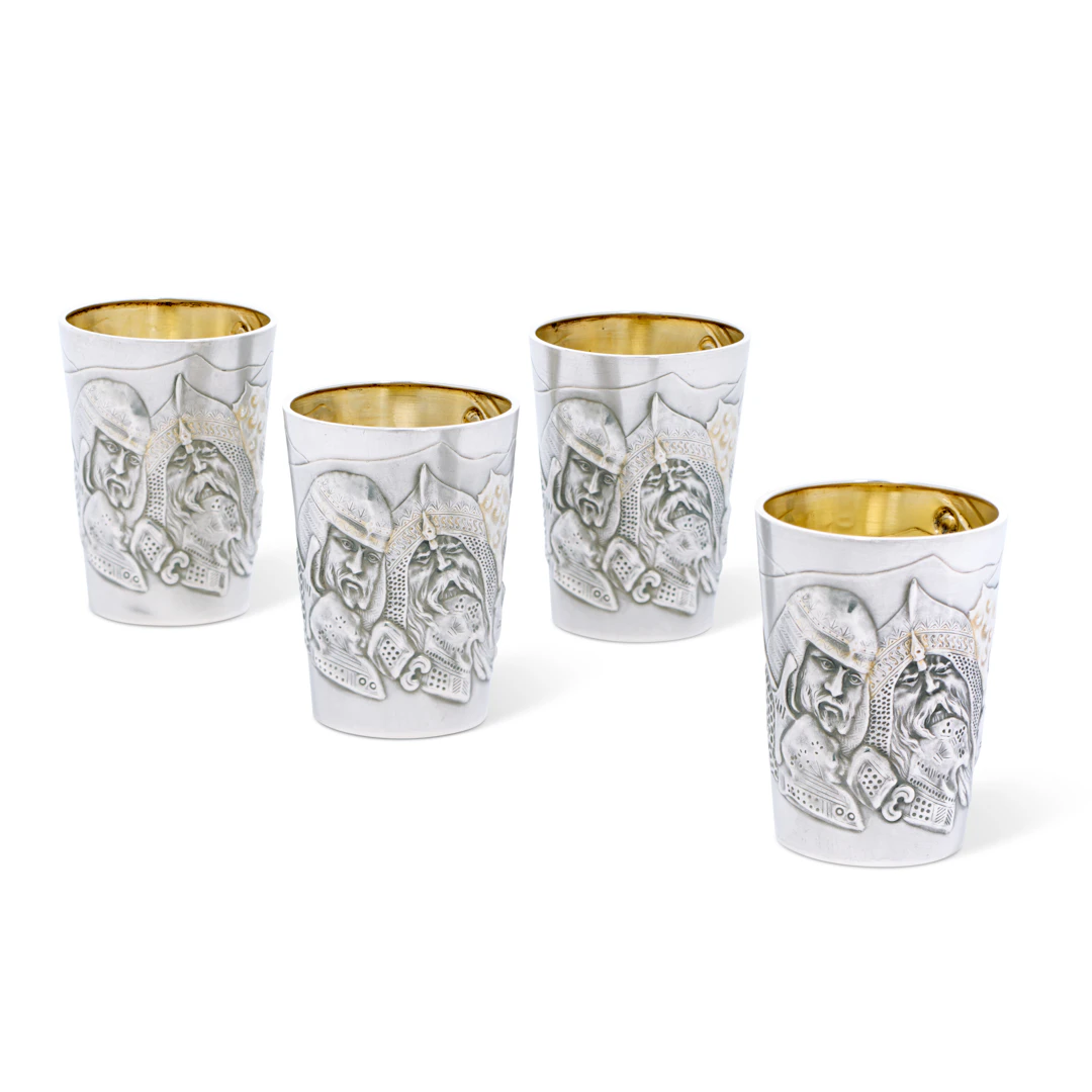 Four Russian Silver Beakers