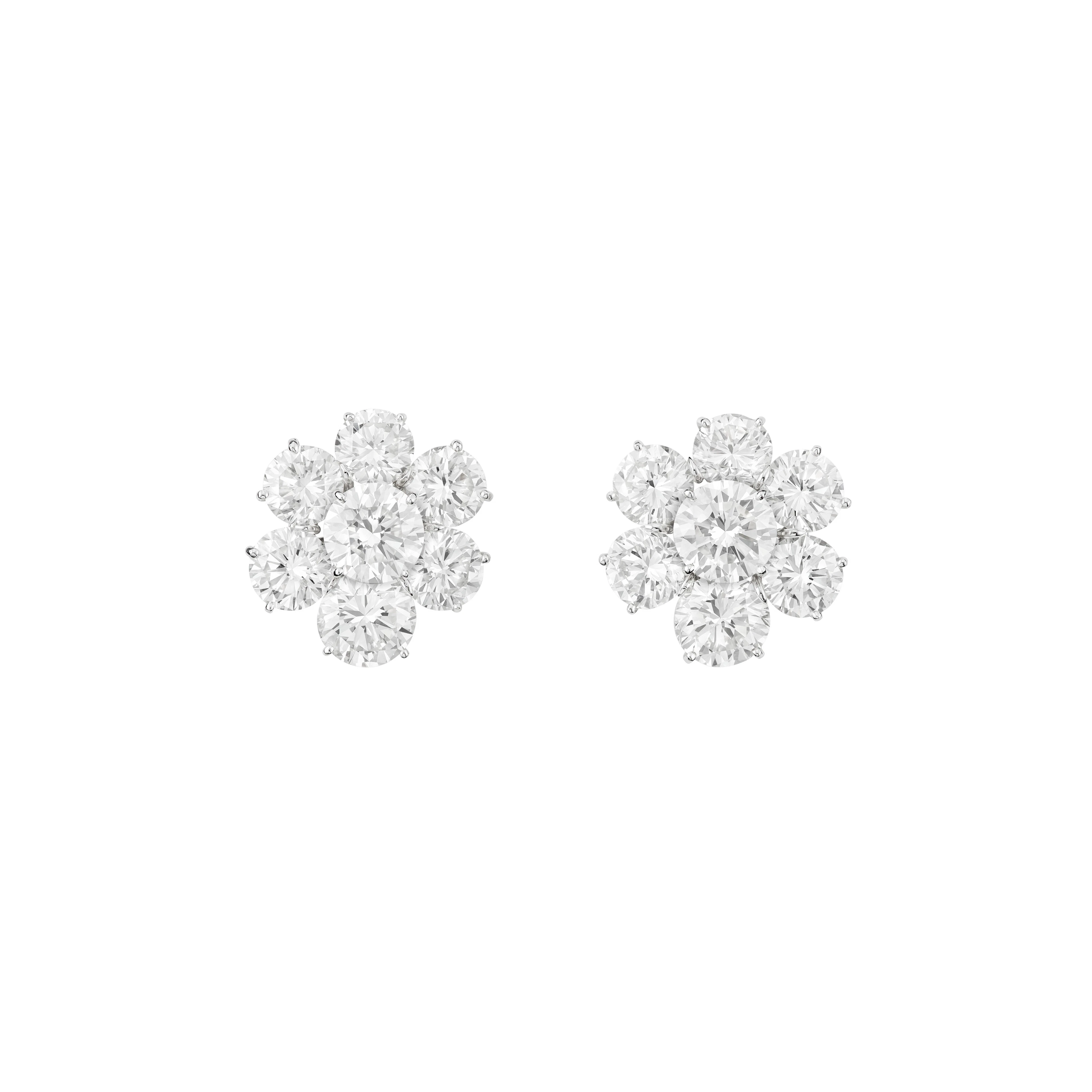 Harry Winston Diamond Cluster Earrings