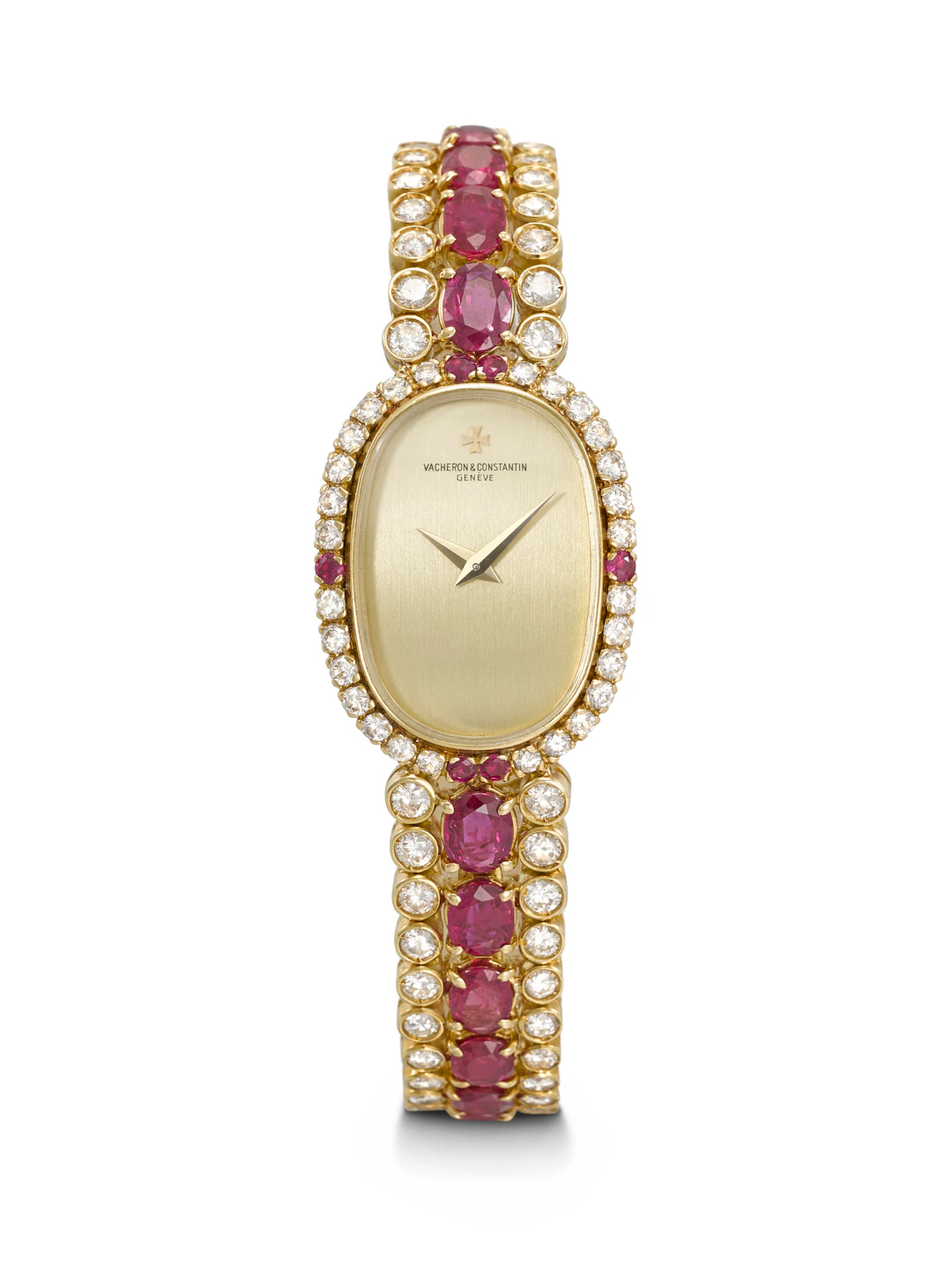 Vacheron Constantin. An Attractive 18K Gold, Diamond and Ruby-Set