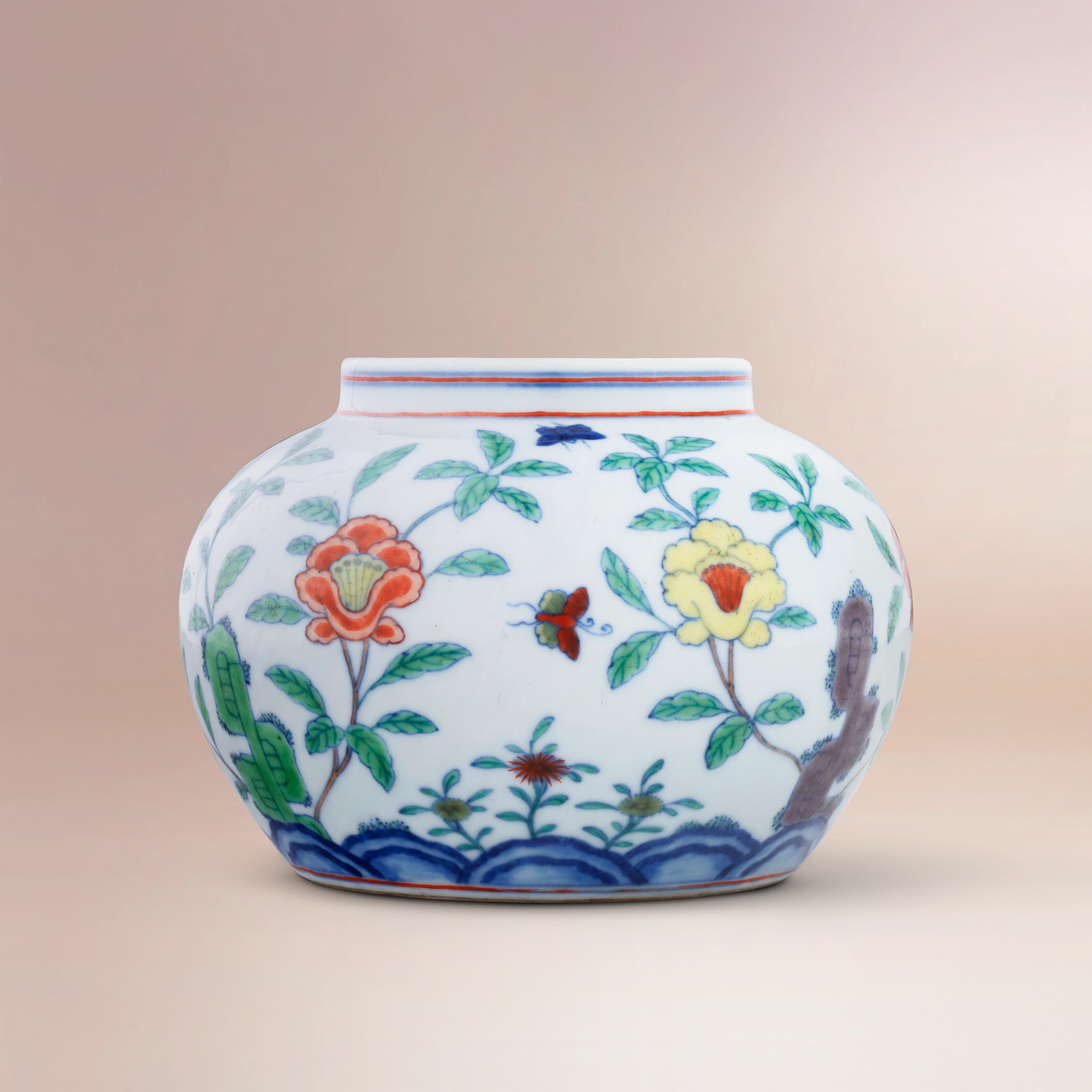 A RARE DOUCAI MING-STYLE JAR