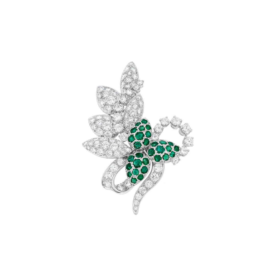 Harry Winston Emerald and Diamond Brooch
