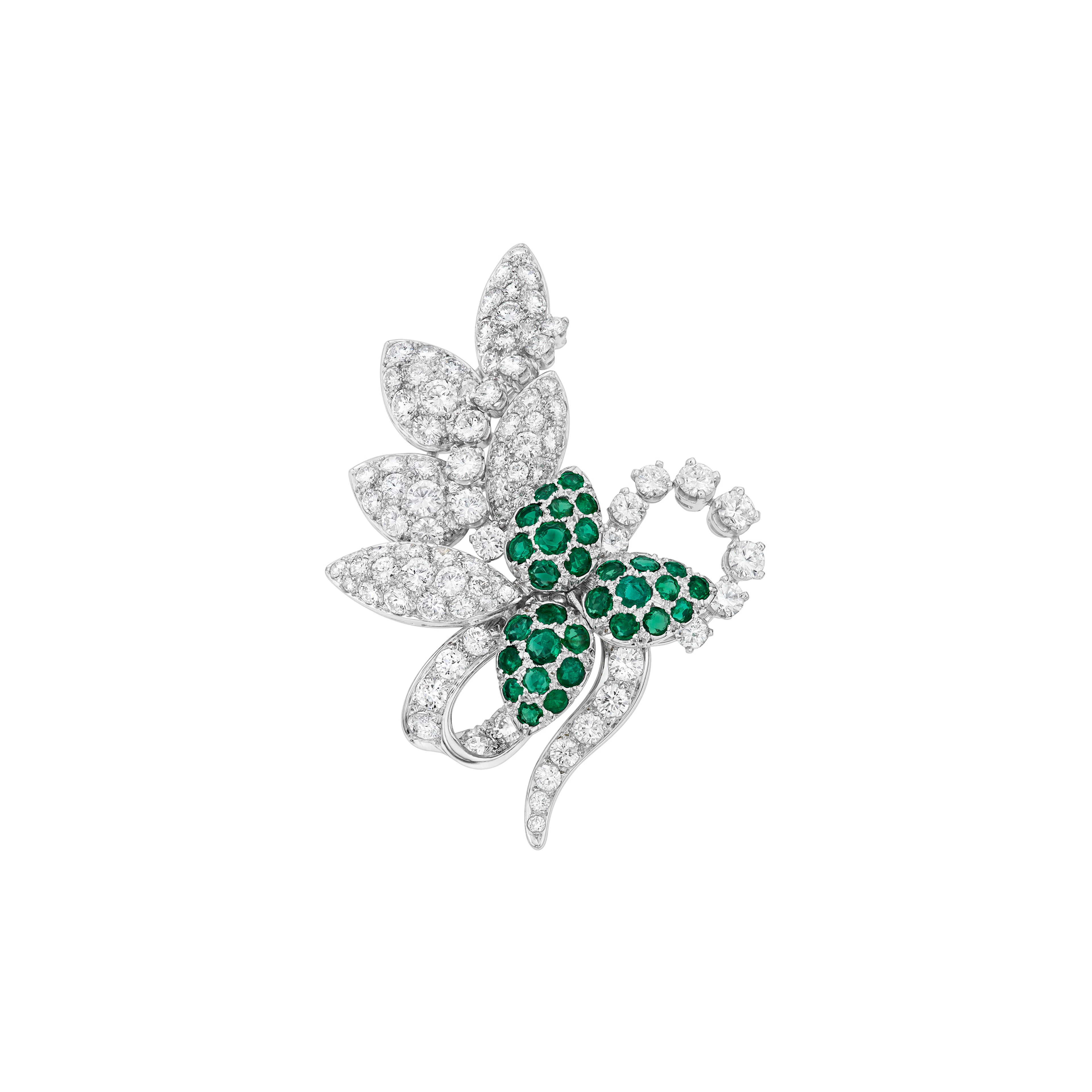 Harry Winston Emerald and Diamond Brooch