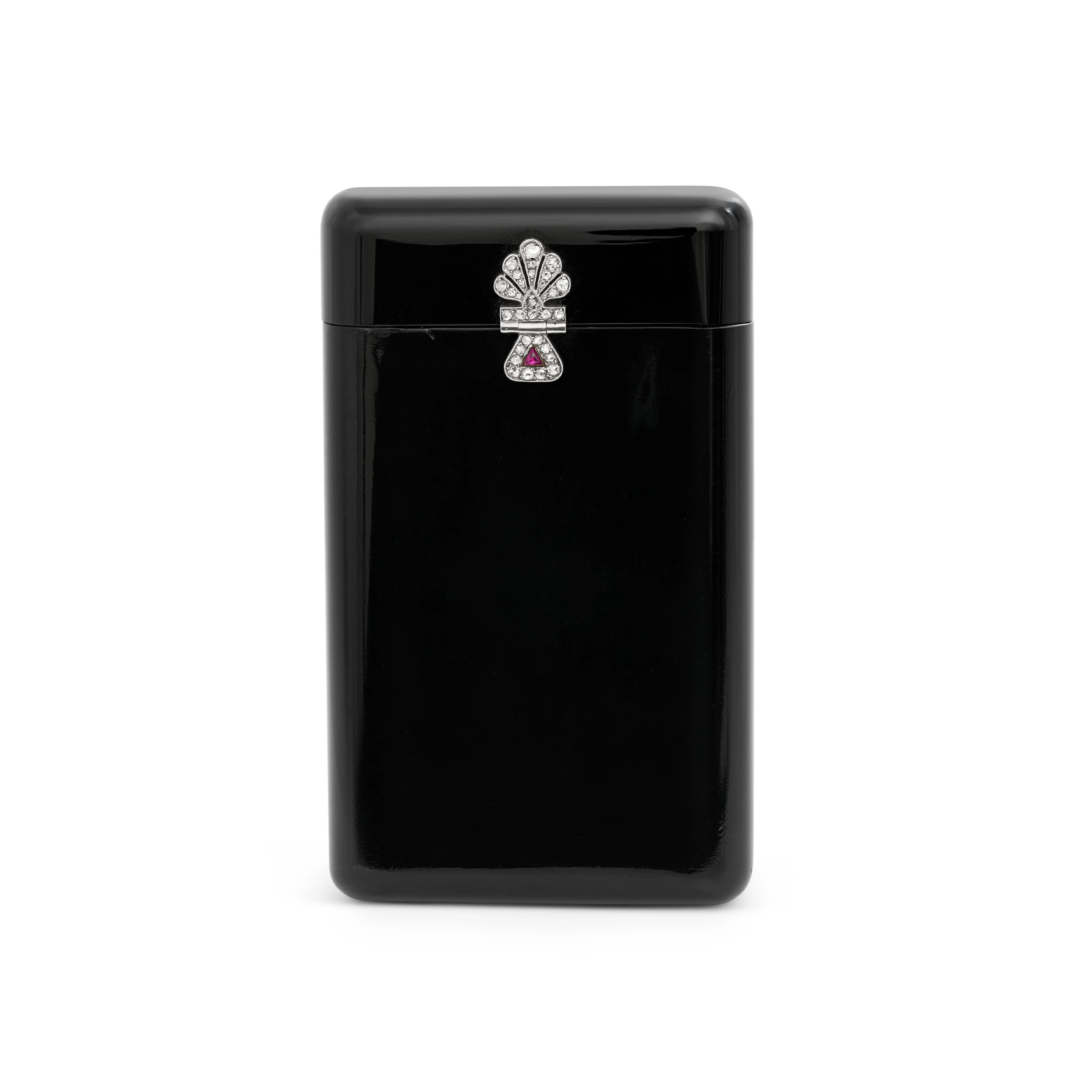Art Deco Onyx, Diamond and Ruby Cigarette Case