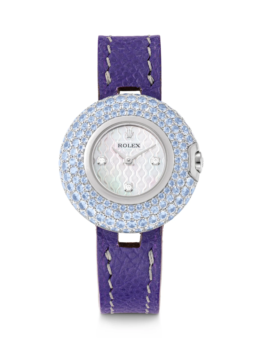 Rolex, White Gold, Diamond and Gemstone-Set Cellini with Mother-Of-Pearl