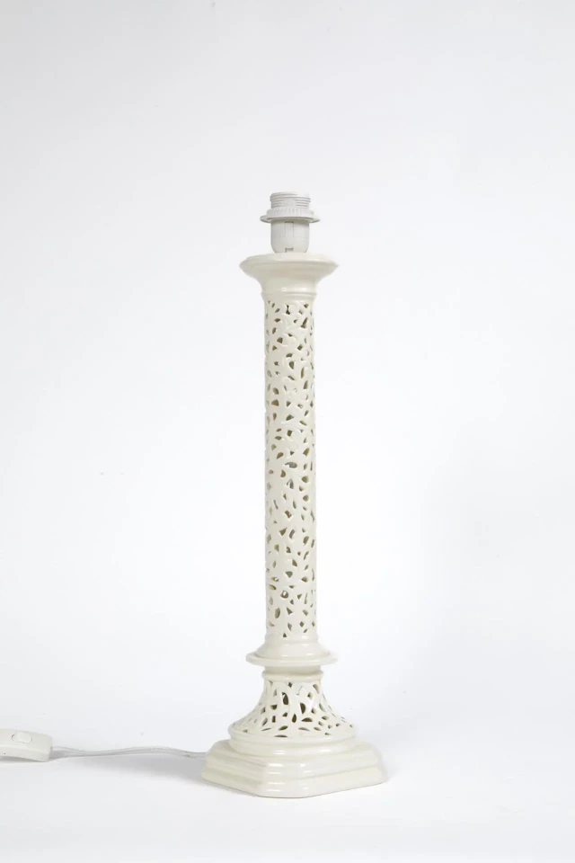 Large table lamp with a white glazed ceramic body featuring - Lot 179