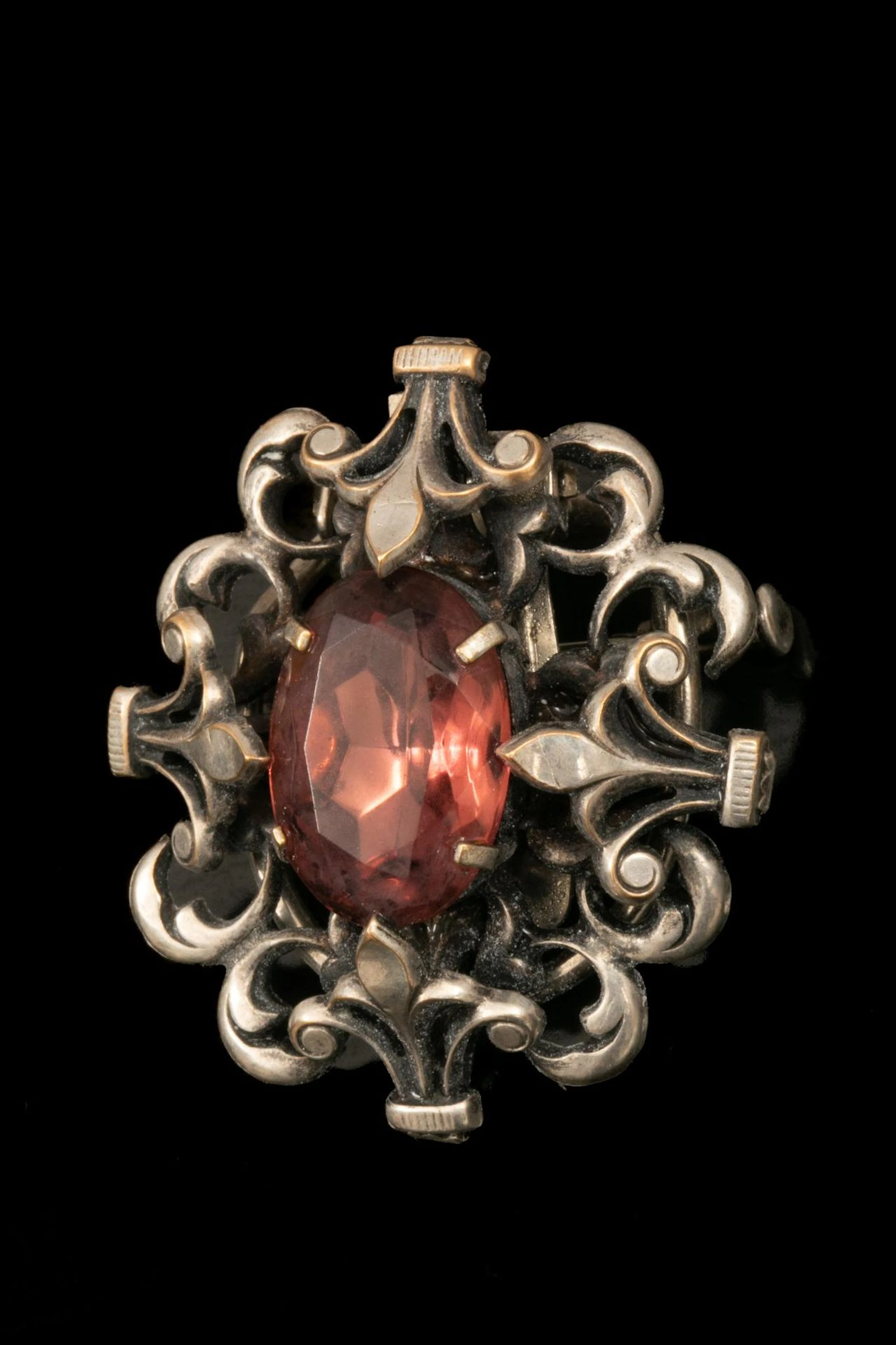 Broche en argent avec monture en clip de revers en métal, de - Lot 3