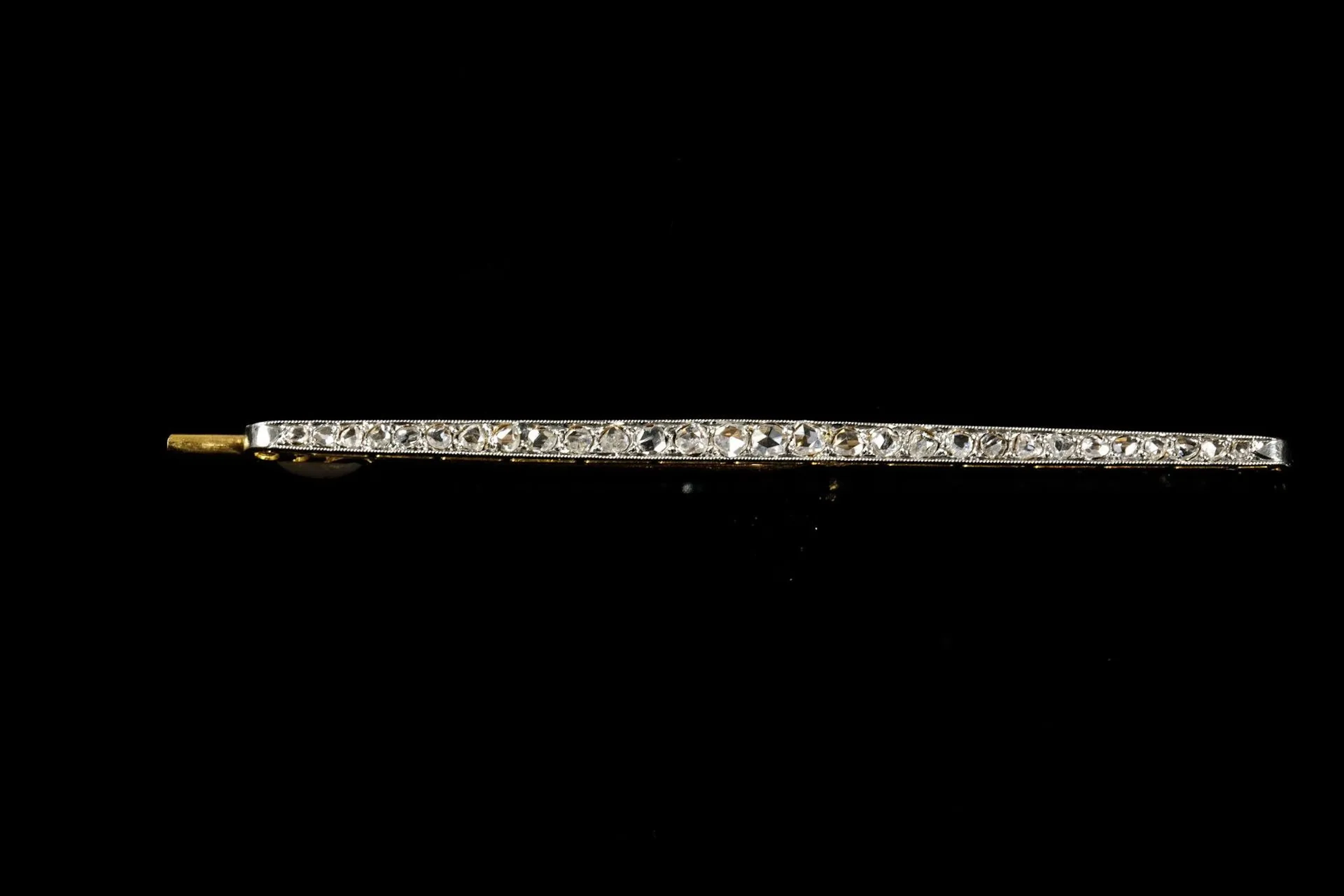 Barrette brooch in yellow and white gold 750 thousandths (ea - Lot 46