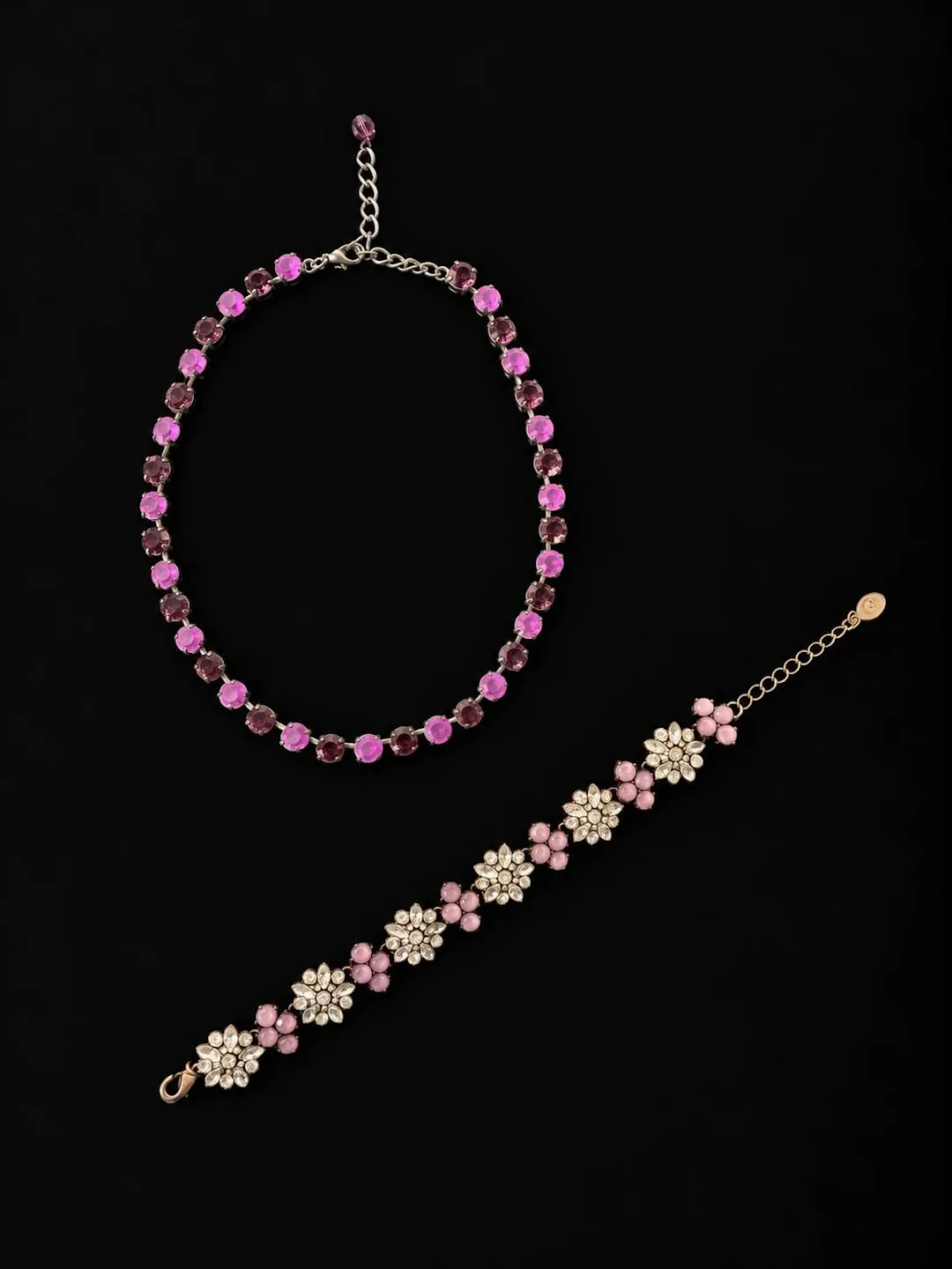 Set consisting of a choker made of purple stones, length: 41 - Lot 31