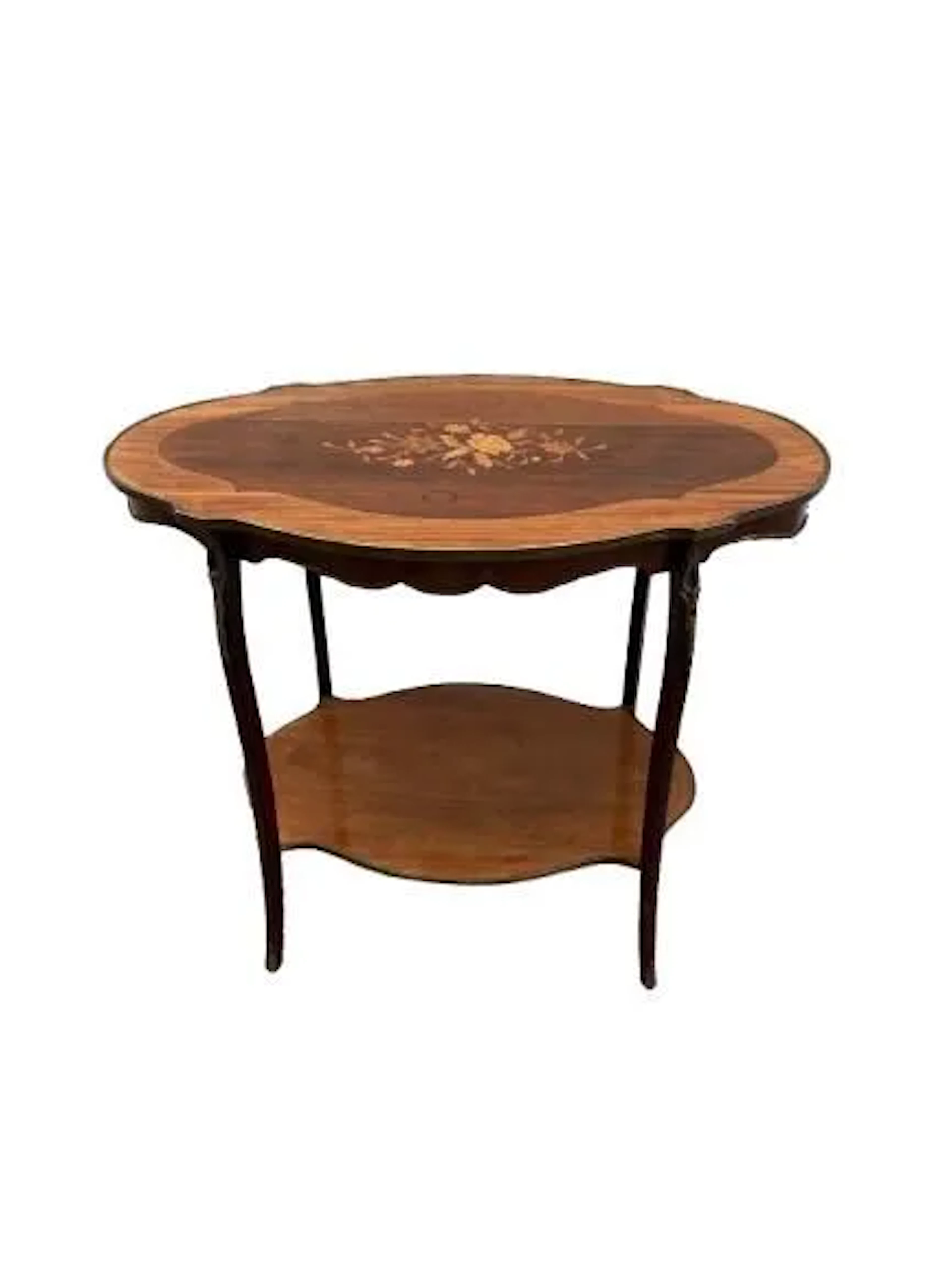 Coffee table on four legs with two tops, the upper one inlai - Lot 164