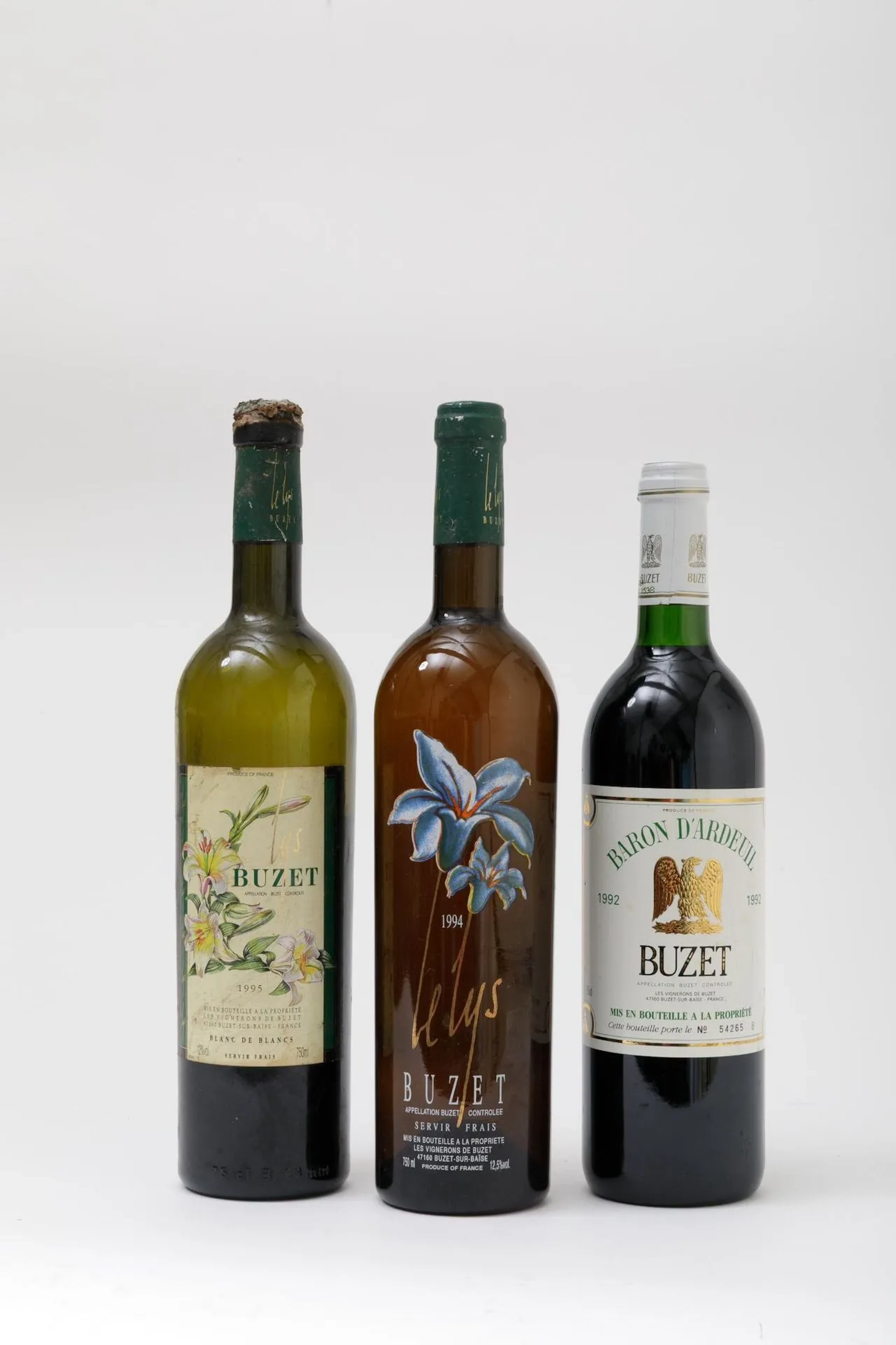 Three bottles of BUZET wine including a bottle of red wine n - Lot 159