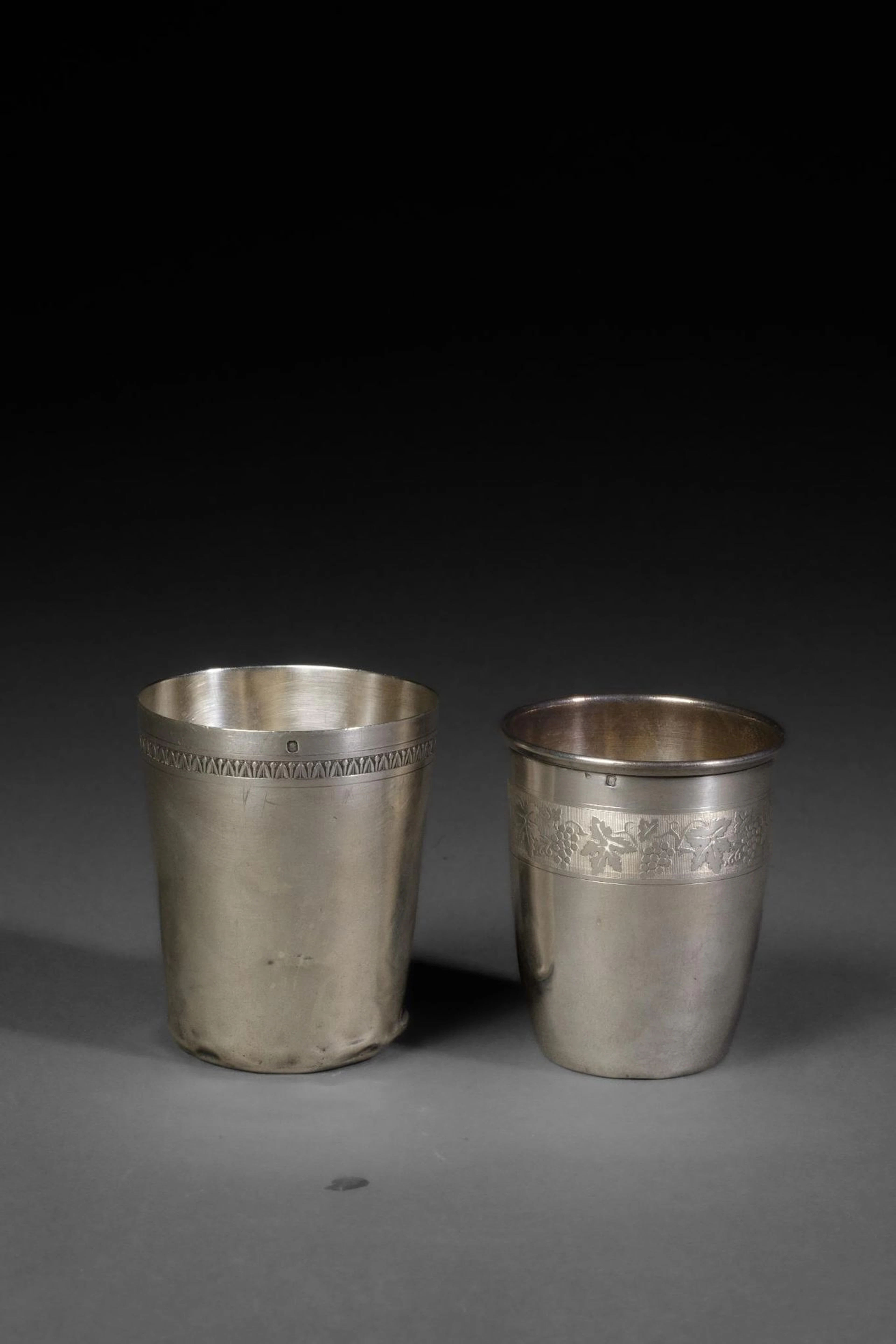 Two 925-fine silver goblets (Minerva hallmark) and a finely - Lot 128
