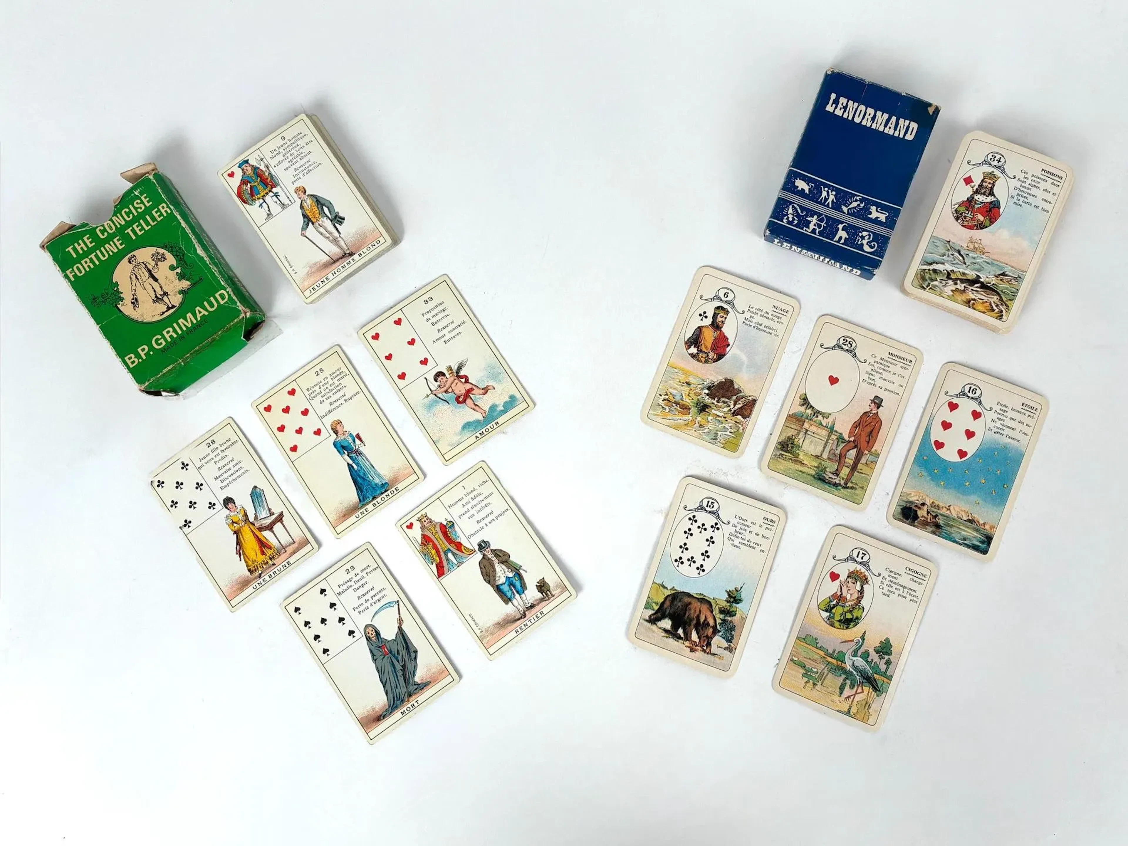 Two decks of fortune-telling cards: one is the LENORMAND dec - Lot 156