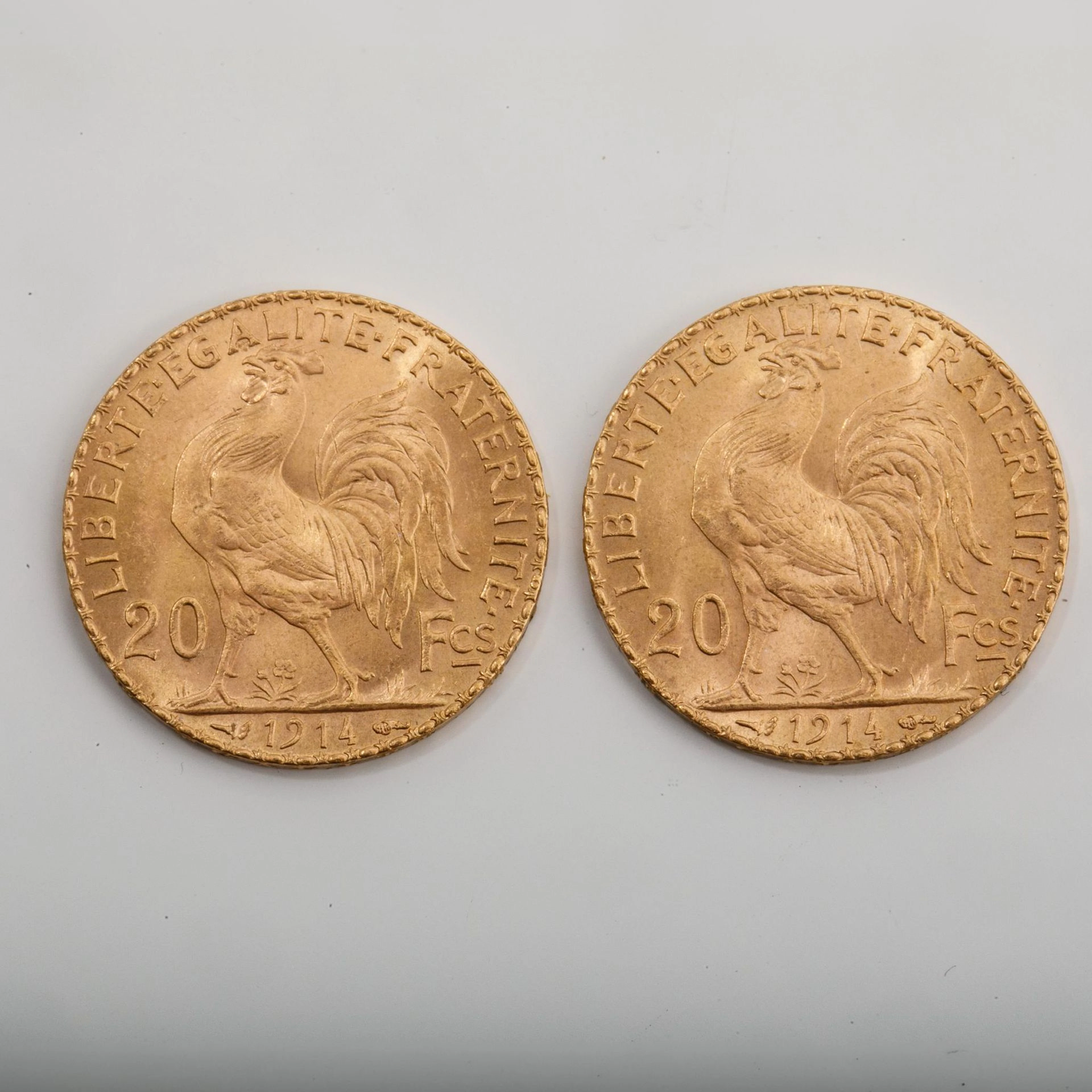 Two 20-franc gold coins, 1907 and 1912 - Lot 6