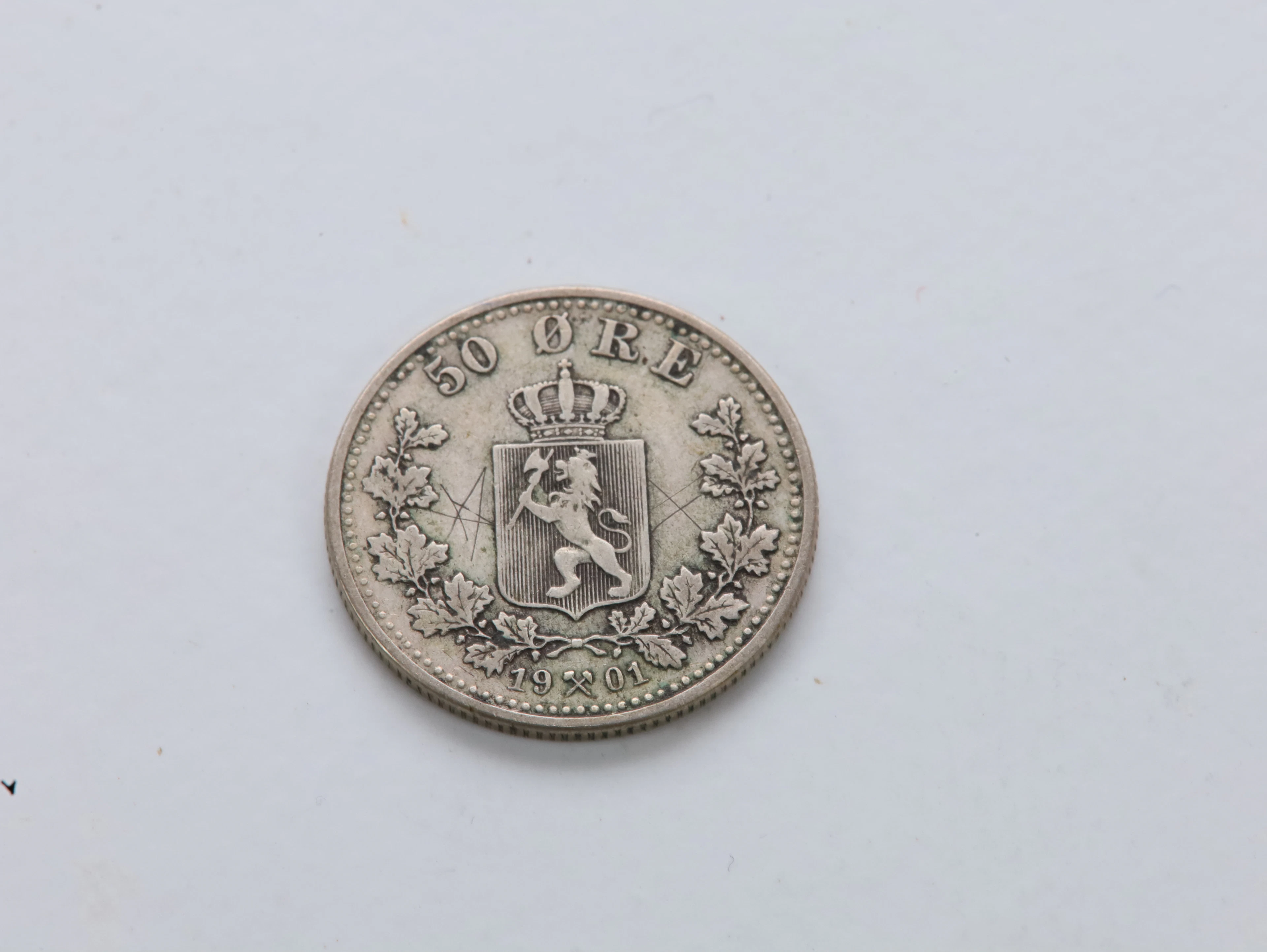 Norge – 50 øre 1901, Oscar II, sølv