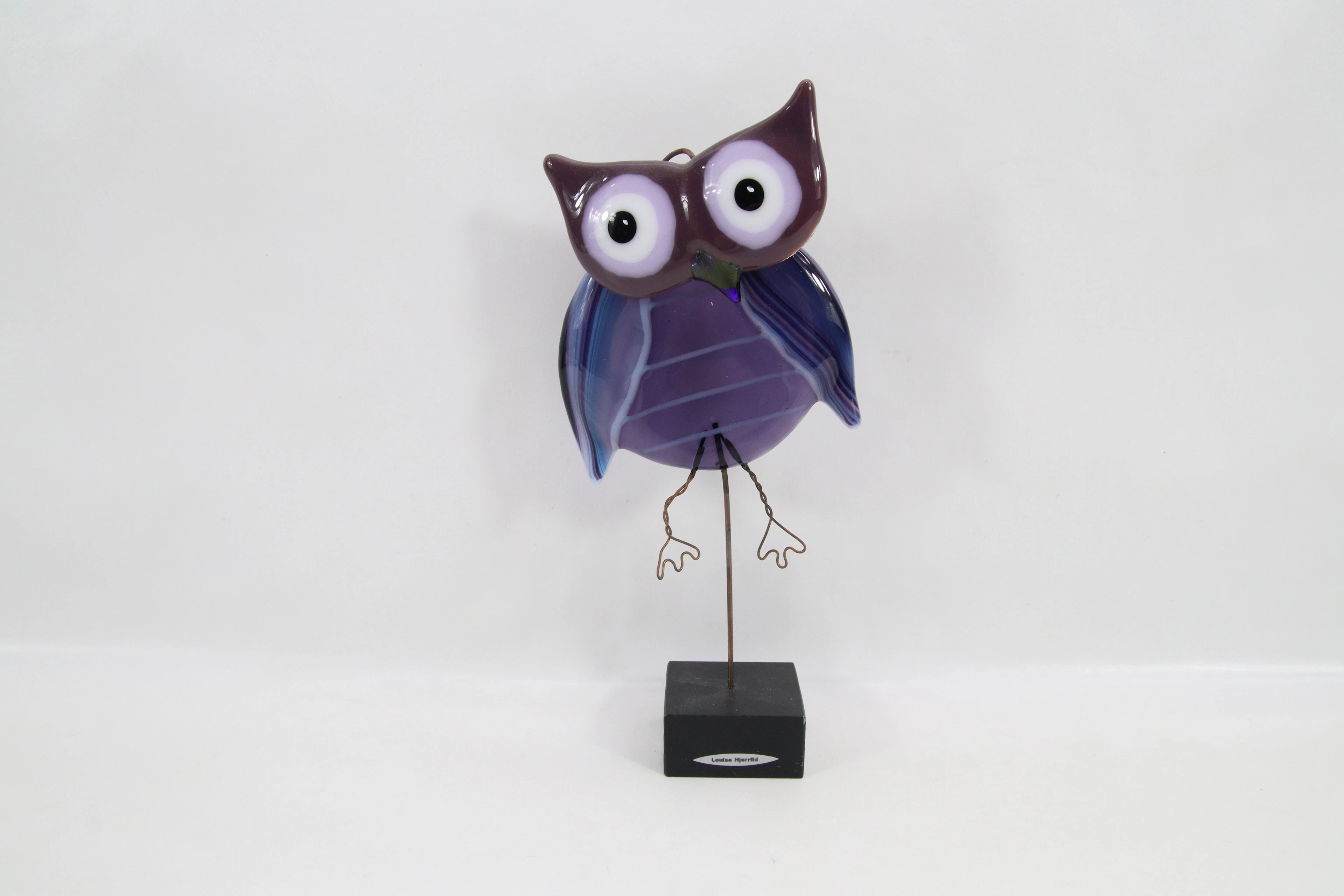 Glassfigur formet som ugle av Louise Hjerrild