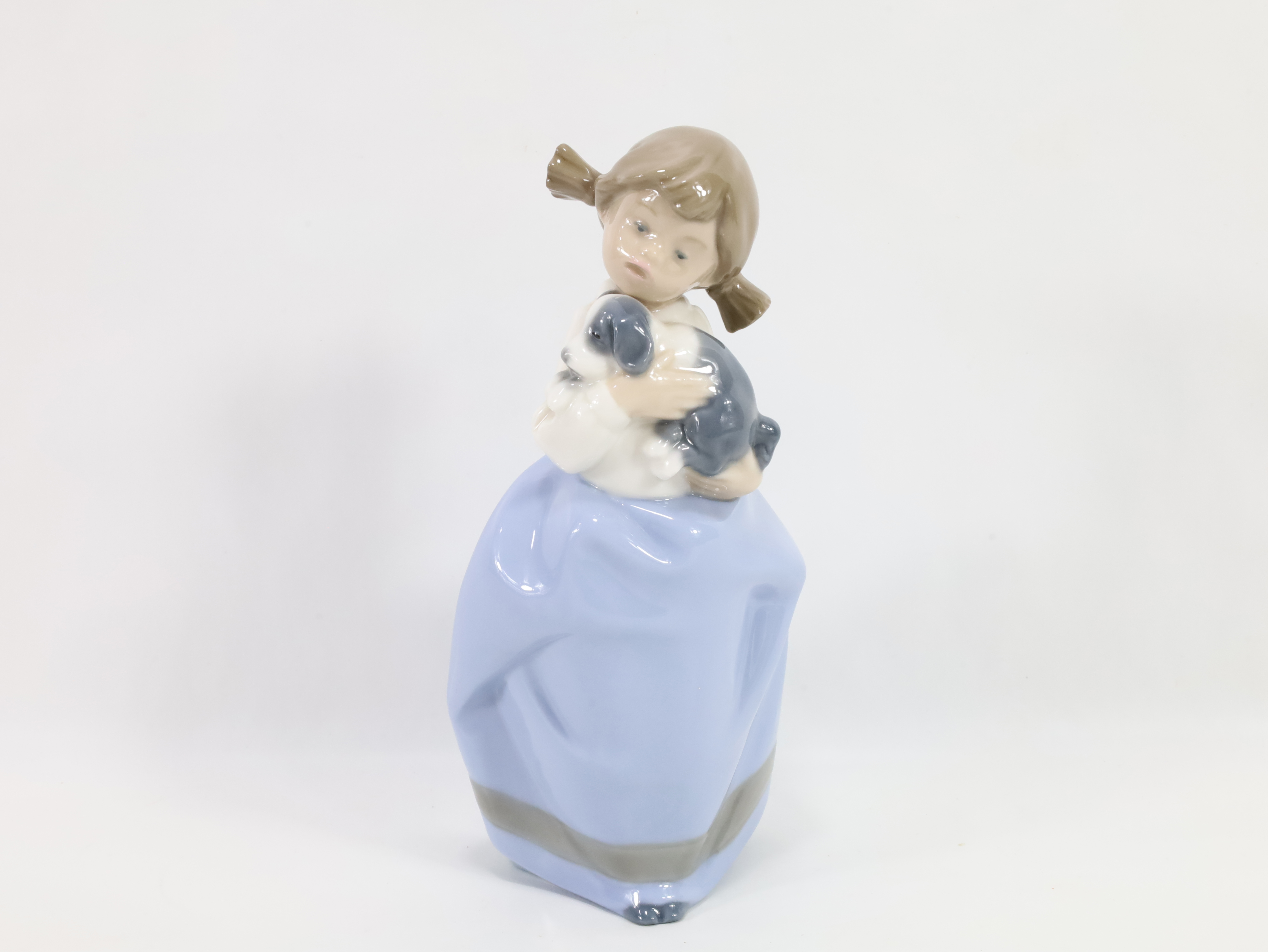 Statue Lladro Ancienne Jeune Fille Timide, Grès Et Porcelaine, édition Daisa 1978