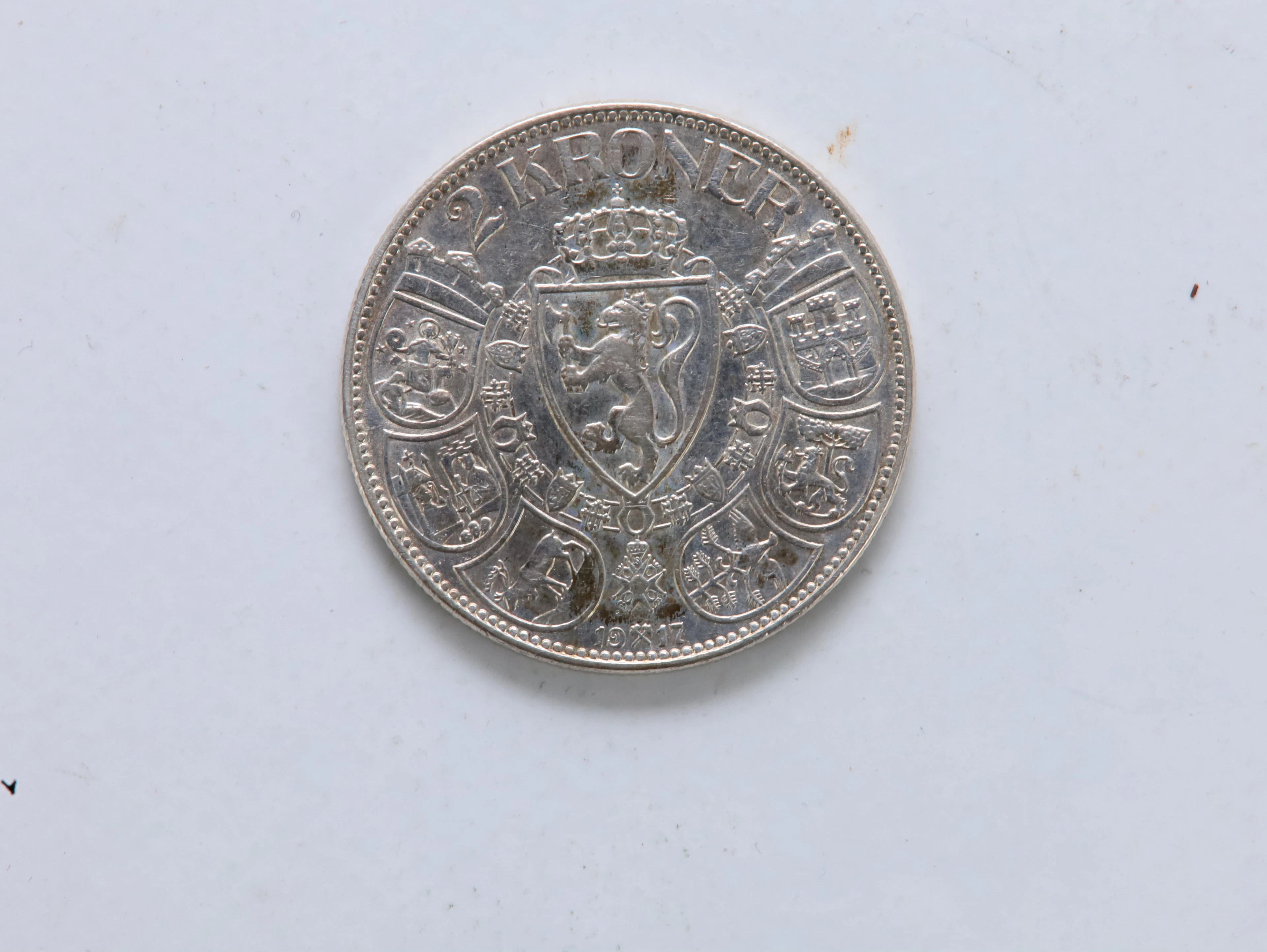 Norge – 2 kroner 1917 – Haakon VII – sølvmynt