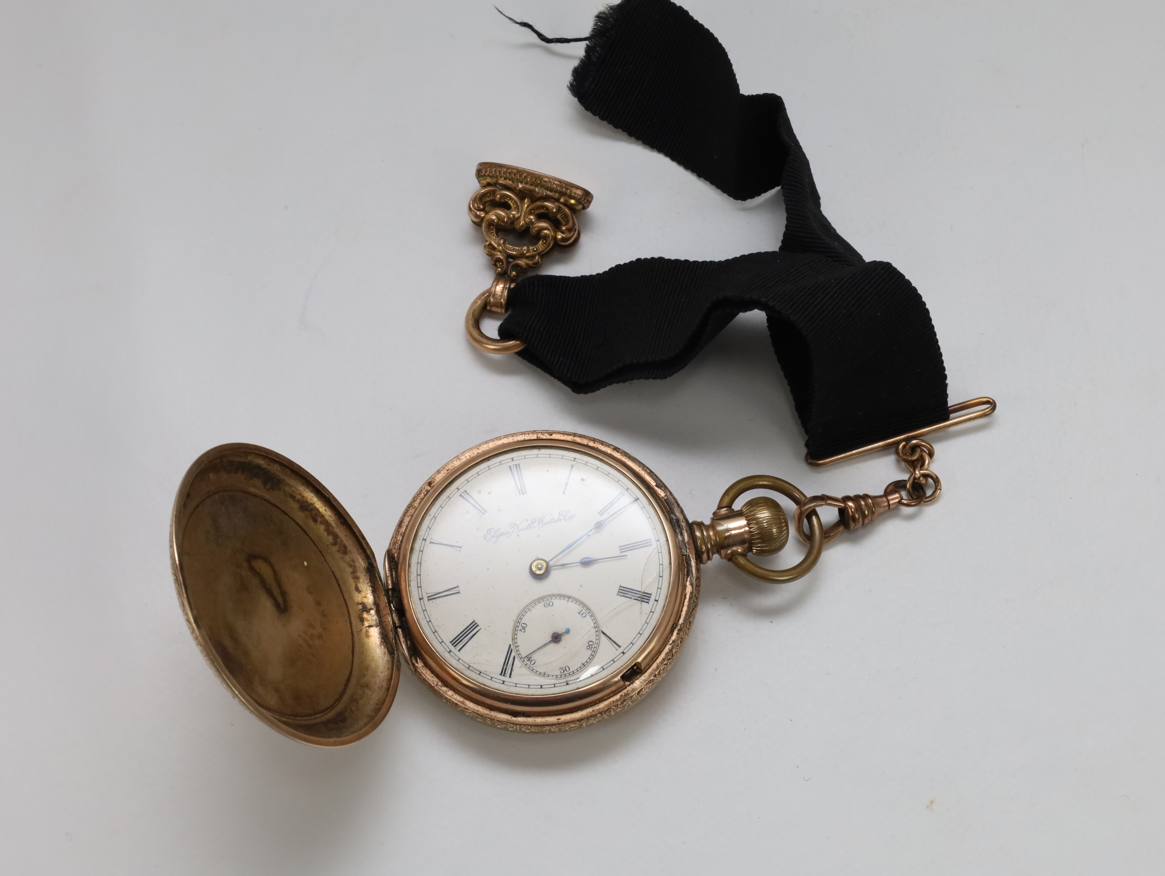 Elgin Watch Co. – Amerikansk lommeur i gullfarget kasse, ca. slutten