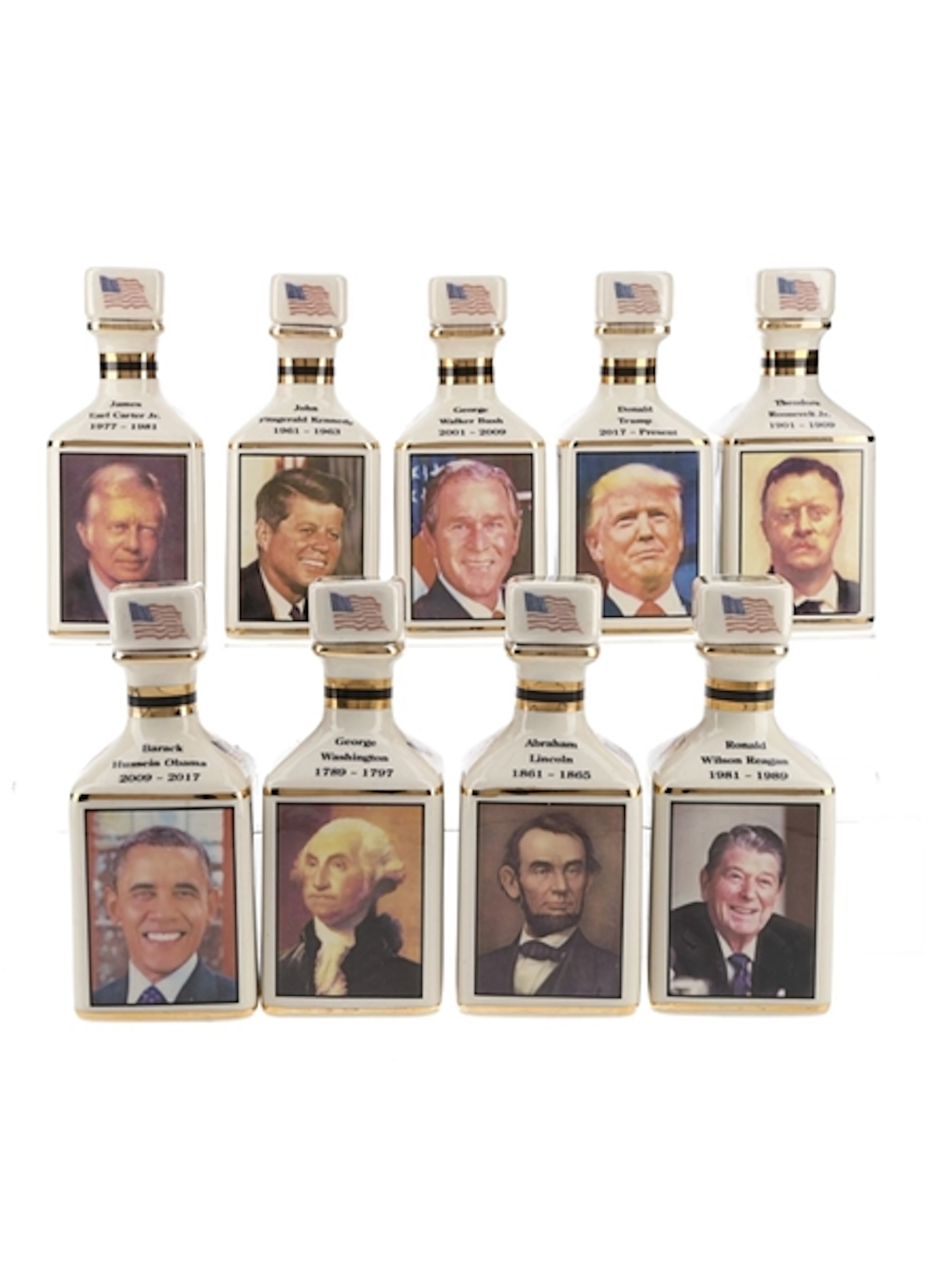 Pointers Ceramic Decanters Presidents of the United States of America