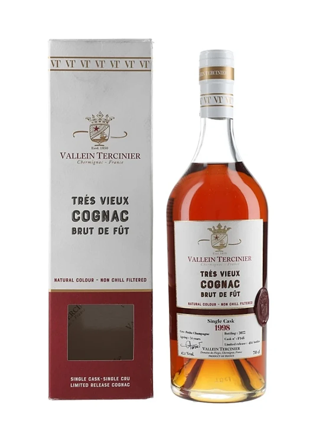 Vallein Tercinier Tres Vieux 1998 24 Year Old Petite Champagne Cognac