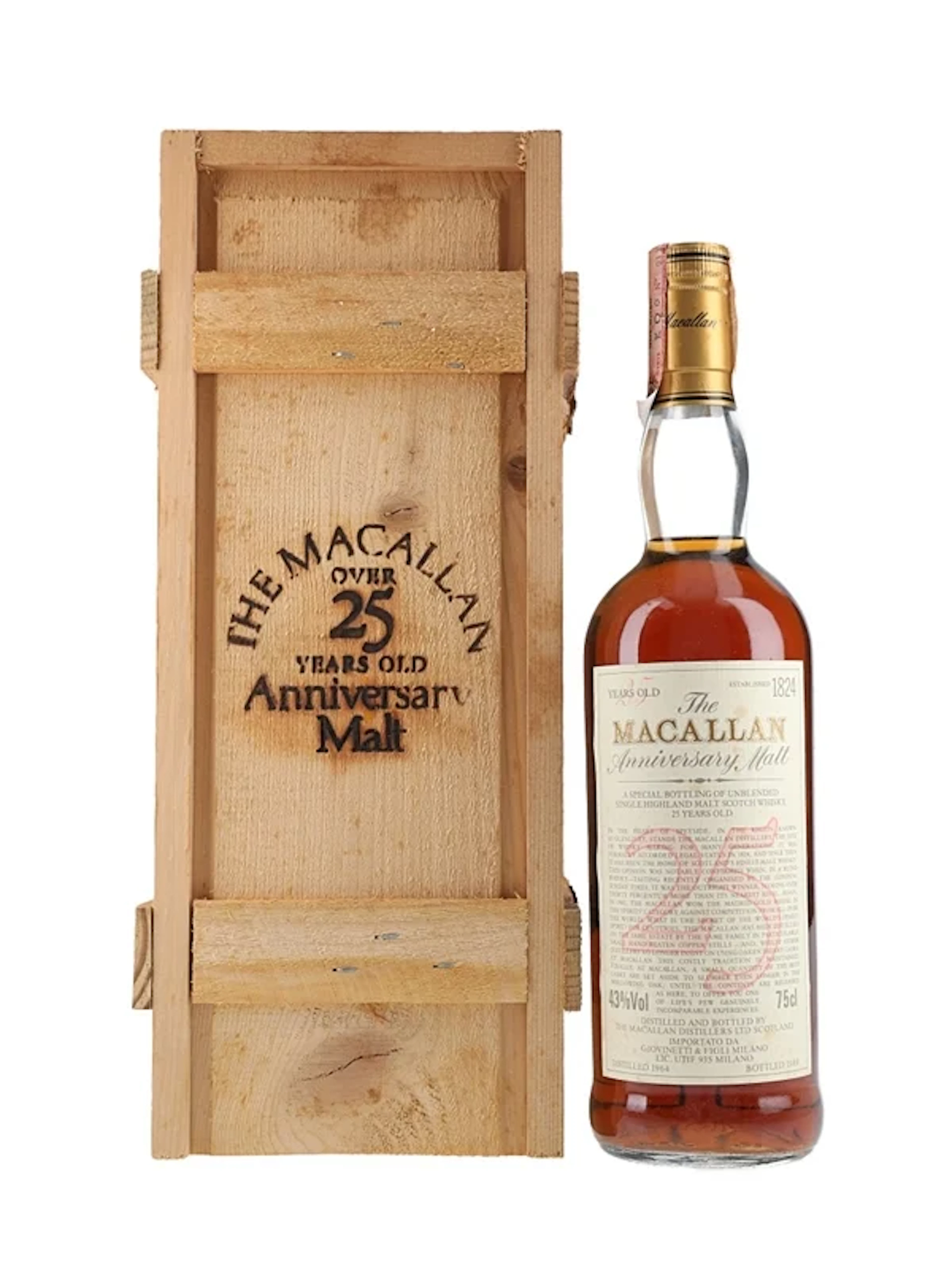 Macallan 1964 25 Year Old Anniversary Malt Bottled 1989 - Giovinetti 75cl / 43%