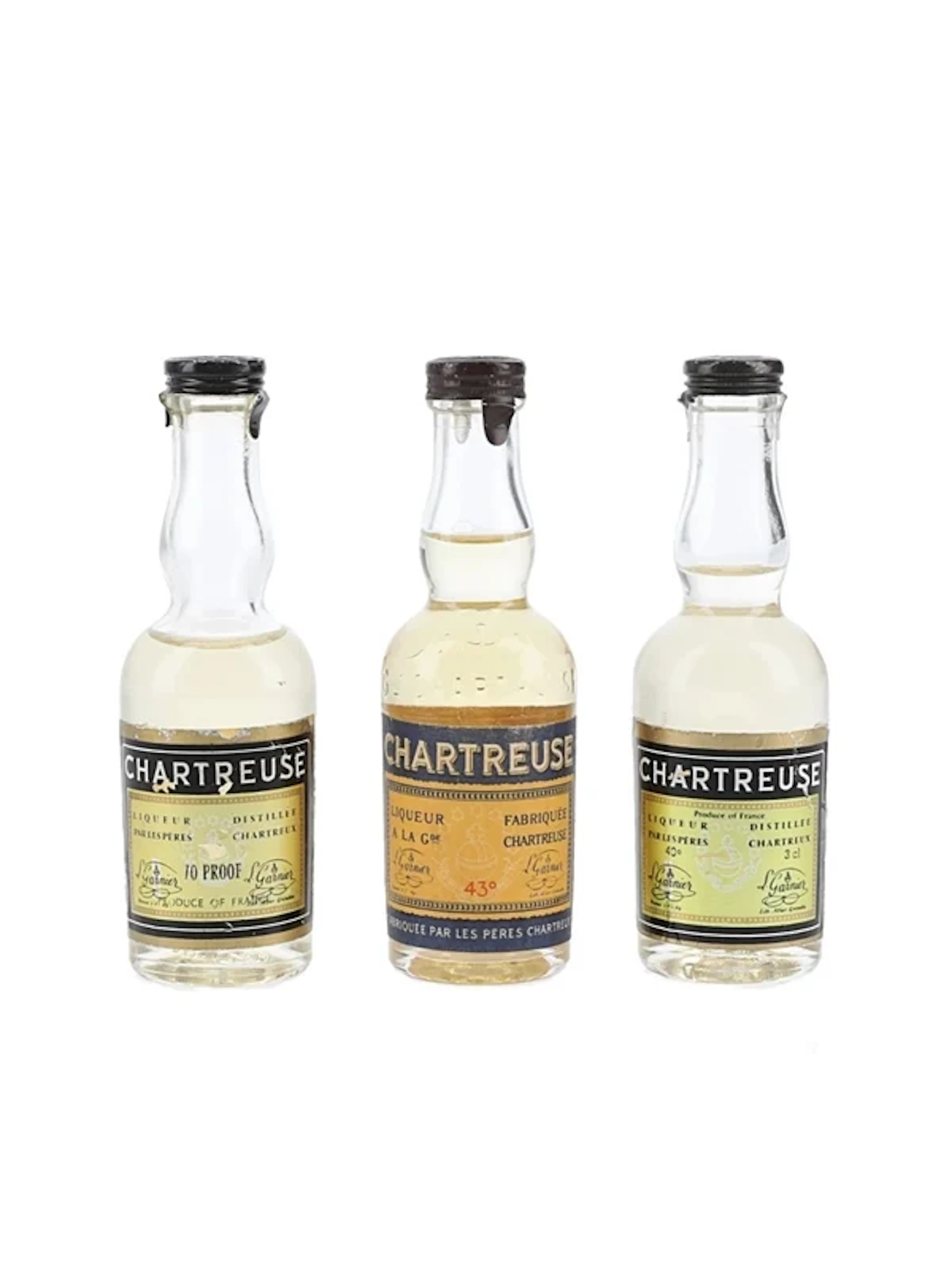 Chartreuse Yellow Bottled 1950s-1960s 3 x 3cl