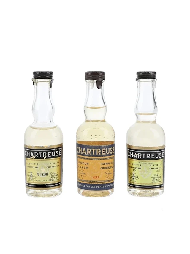 Chartreuse Yellow Bottled 1950s-1960s 3 x 3cl