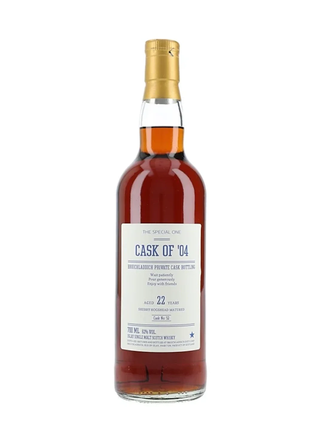 Bruichladdich 22 Year Old Cask 52 Private Cask Bottling 70cl / 62%