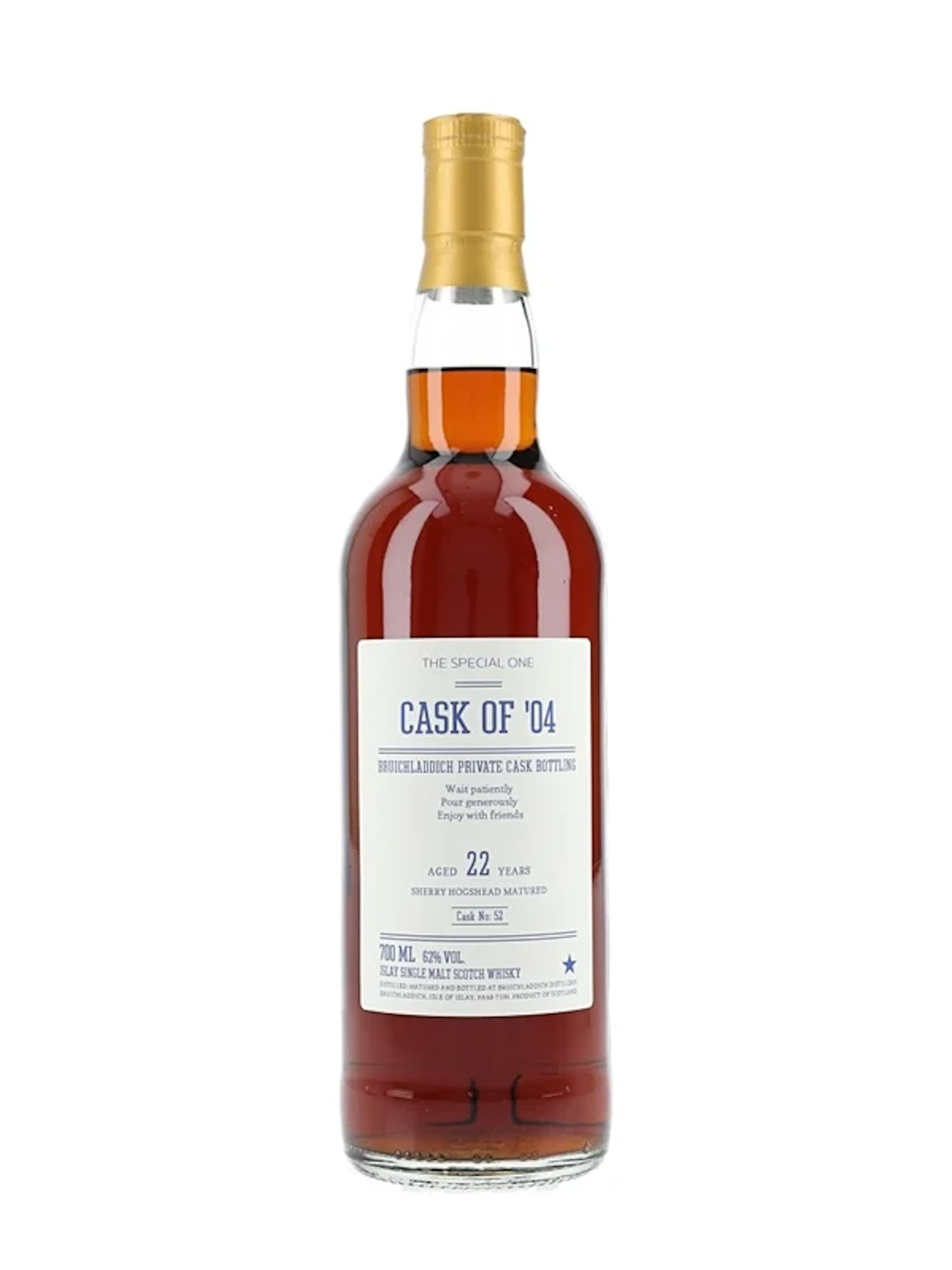 Bruichladdich 22 Year Old Cask 52 Private Cask Bottling 70cl / 62%