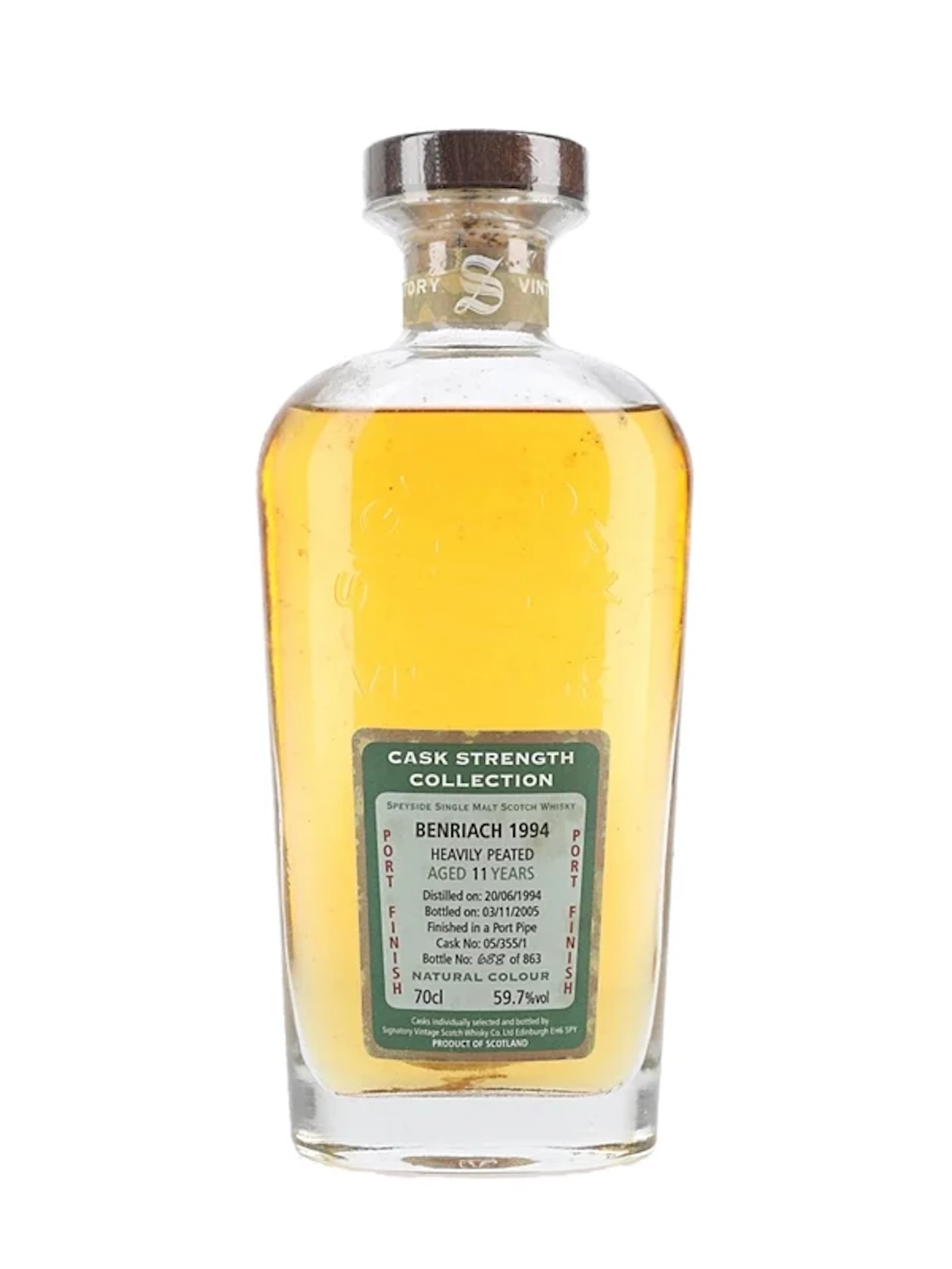 Benriach 1994 11 Year Old Cask Strength Collectio Bottled 2005 - Signatory