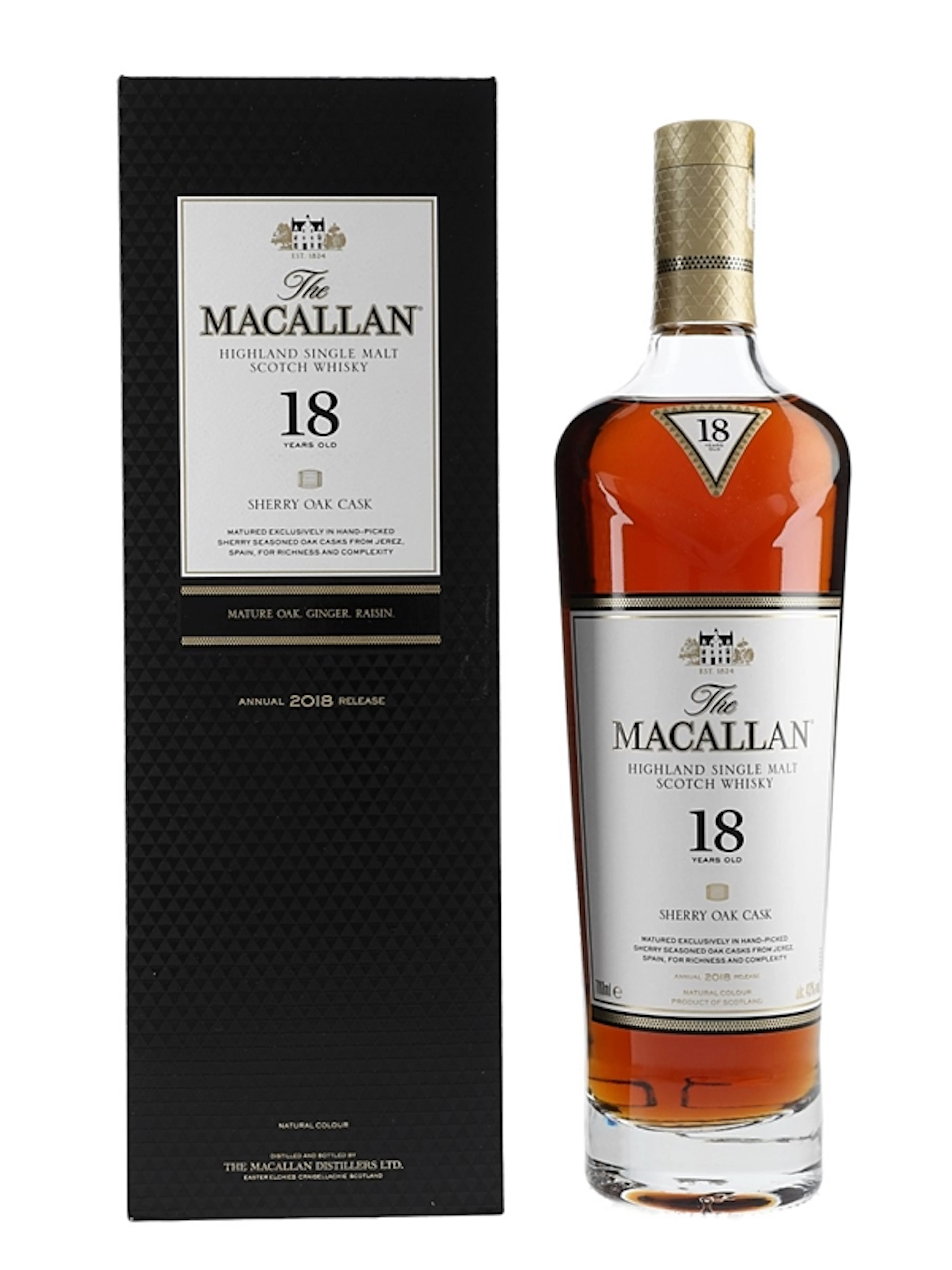 Macallan 18 Year Old Sherry Oak Annual 2018 Release 70cl / 43%