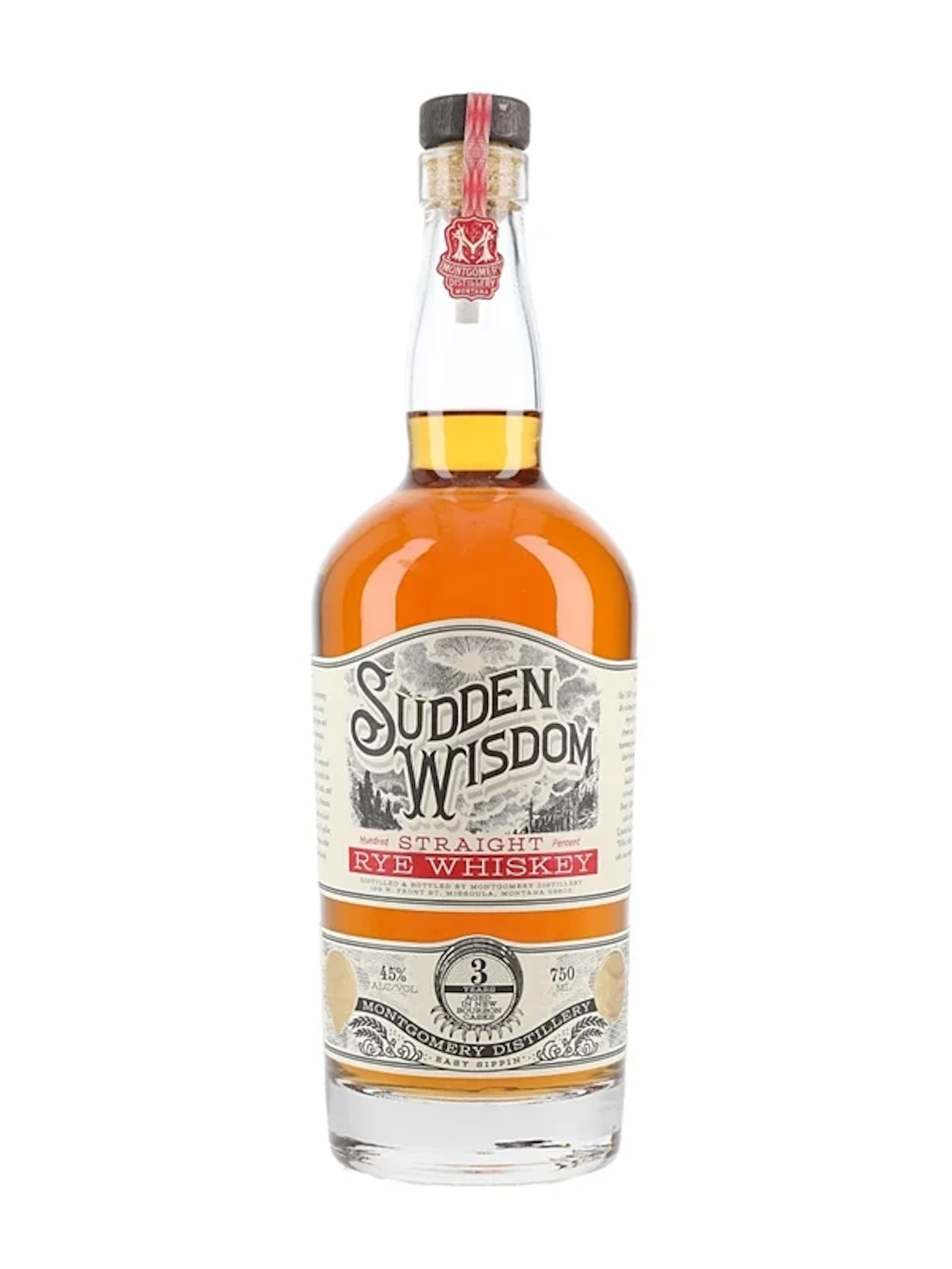 Sudden Wisdom 3 Year Old Straight Rye Whiskey Montgomery Distillery 75cl / 45%