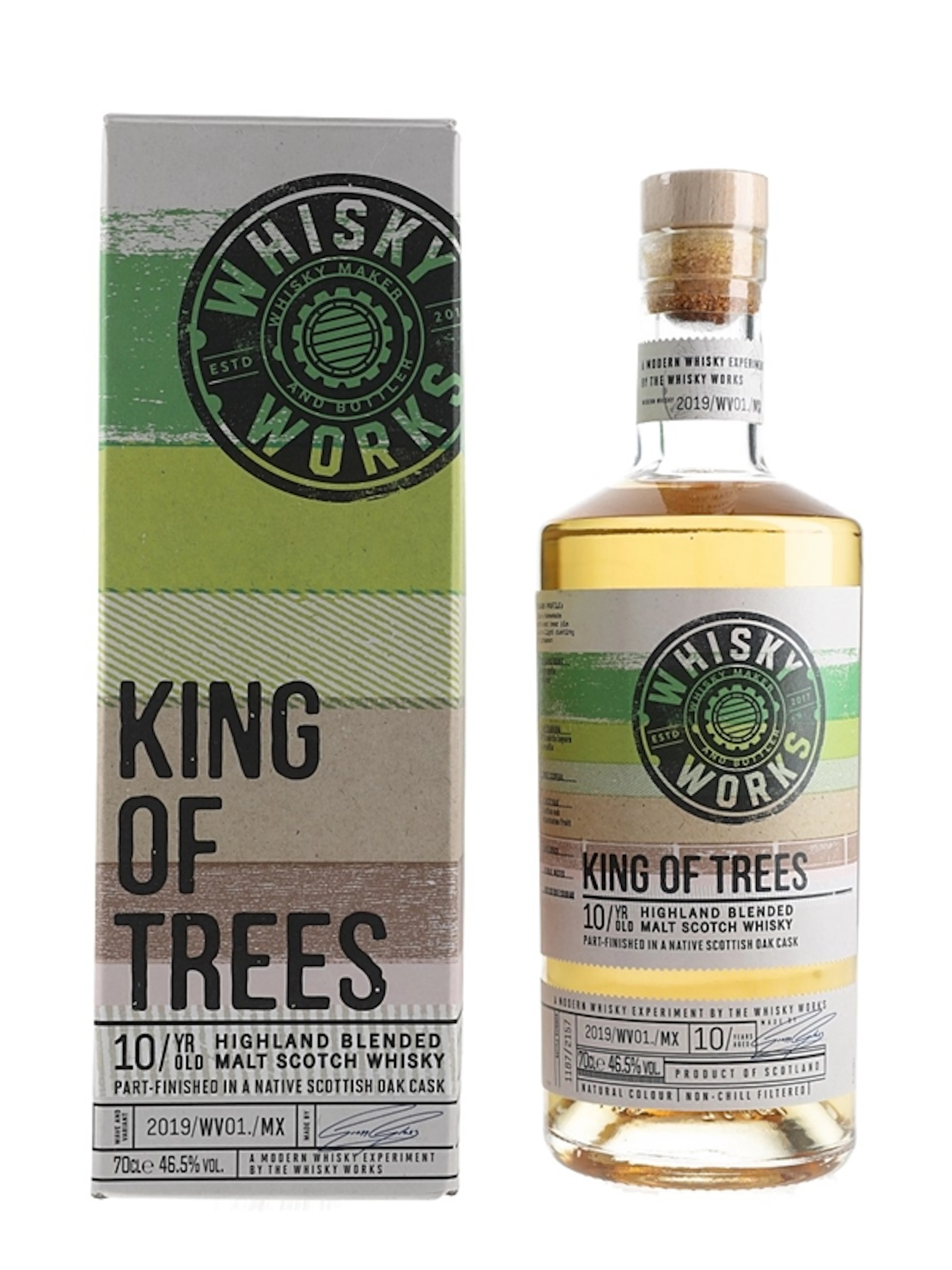 Whisky Works King Of Trees 10 Year Old Native Scottish Oak Finish 70cl / 46.5%