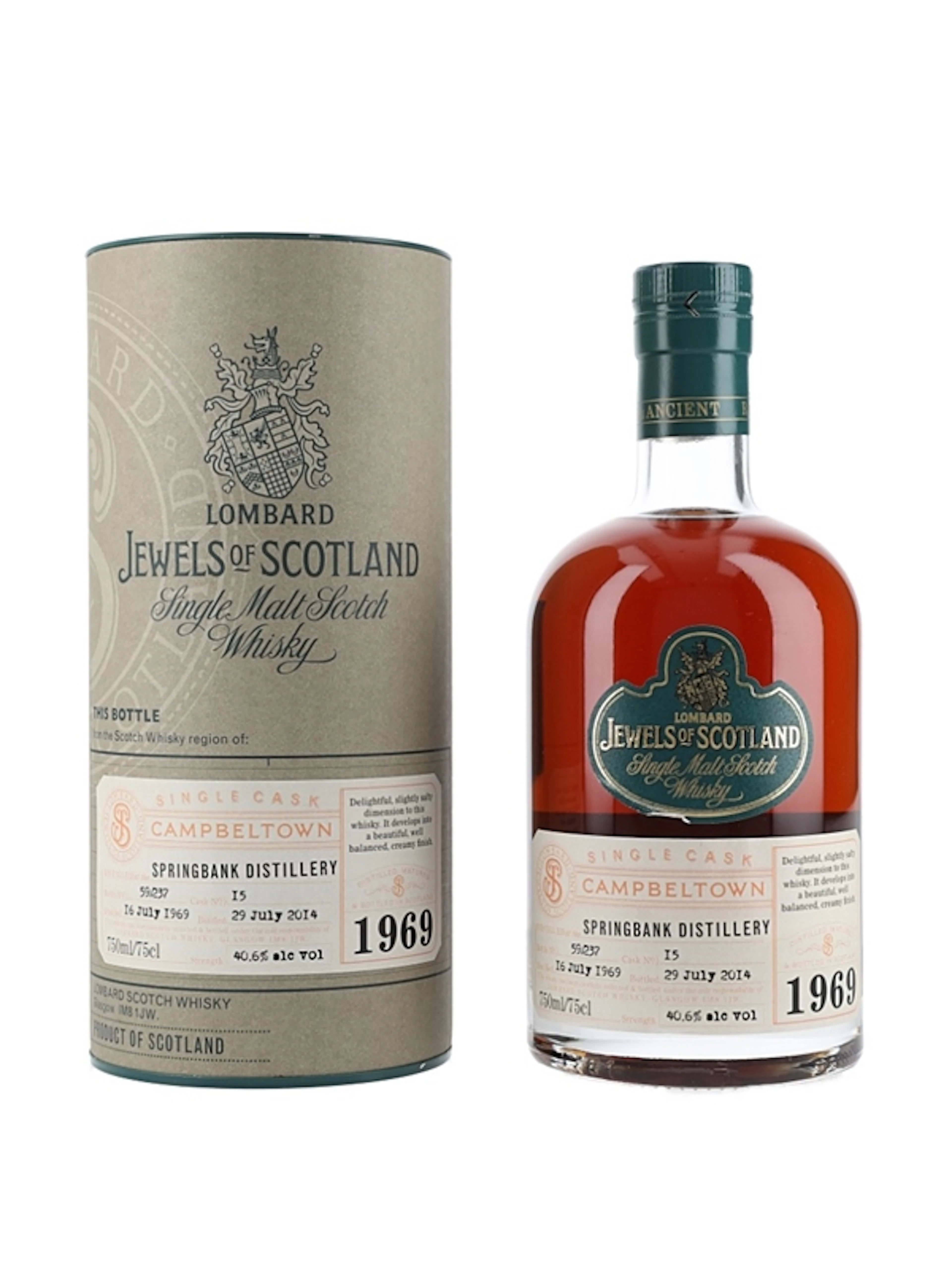 Springbank 1969 45 Year Old Bottled 2014 - Lombard Jewels Of Scotland