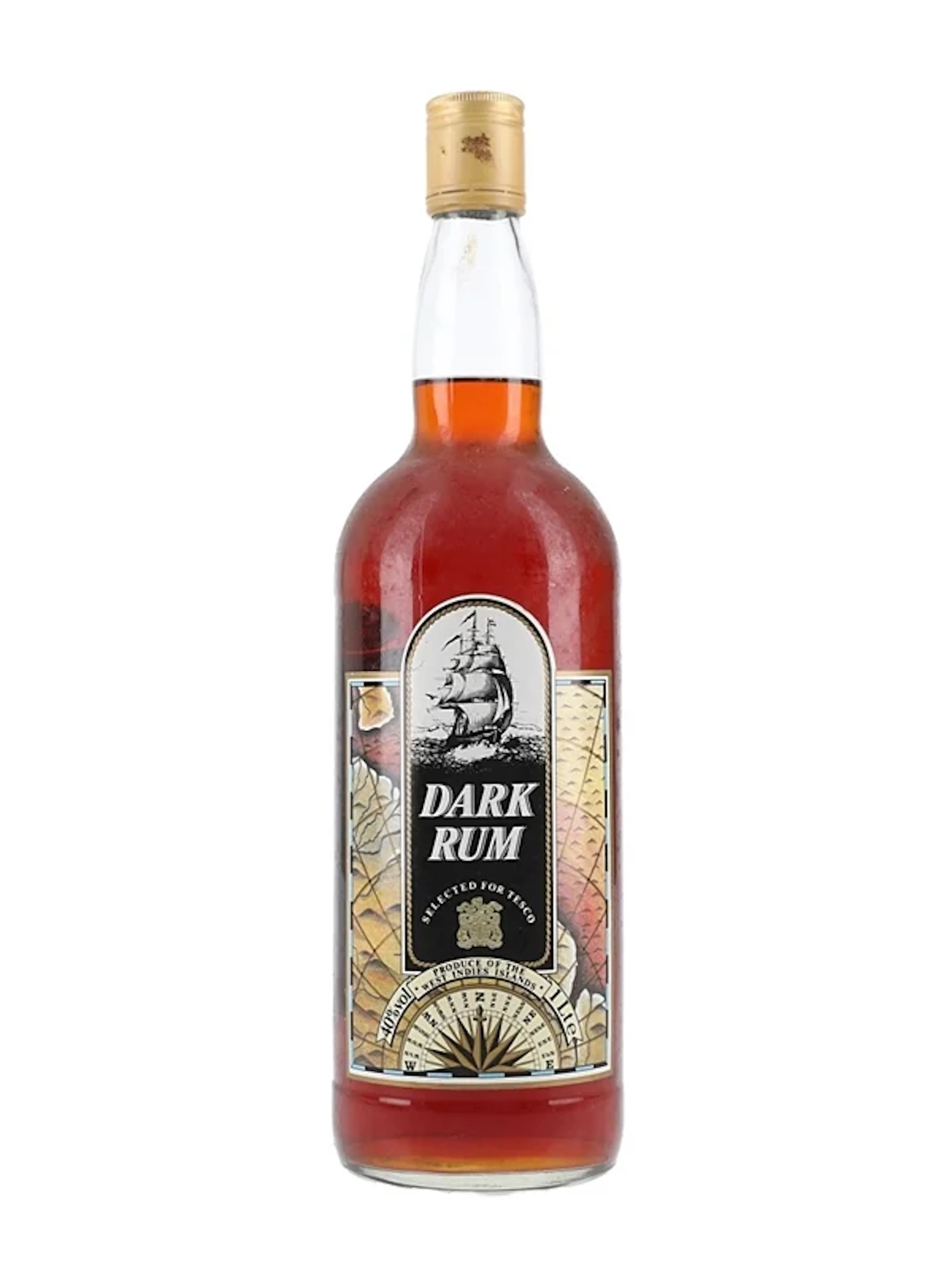 Tesco Dark Rum Bottled 1990s 100cl / 40%