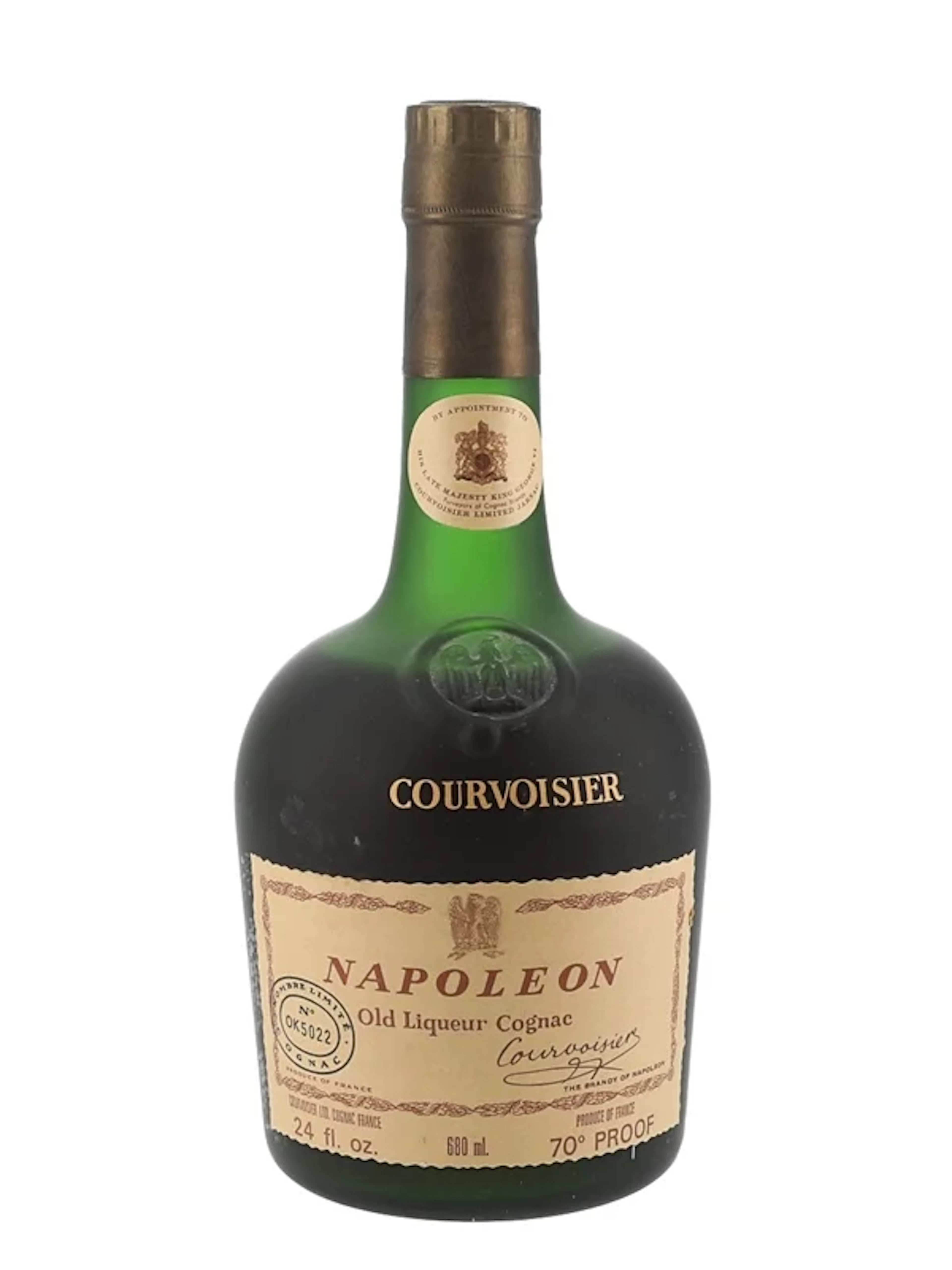 Courvoisier Napoleon Cognac Bottled 1970s - Numbered Bottle