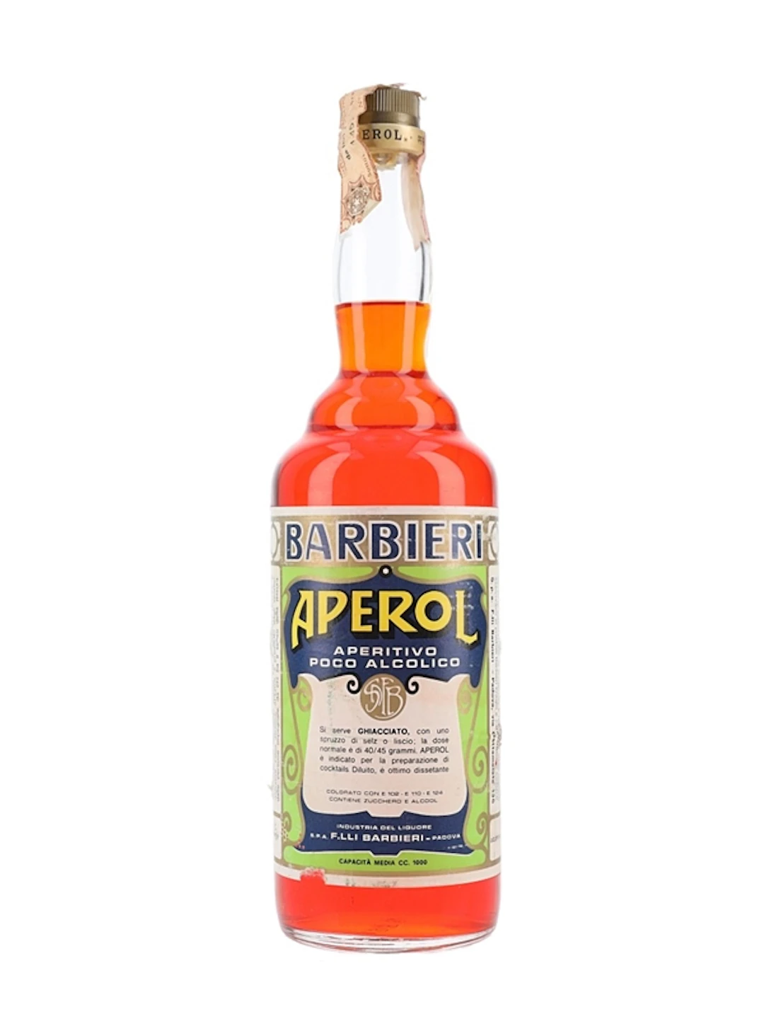 Aperol Barbieri Bottled 1960s-1970s 100cl / 11%