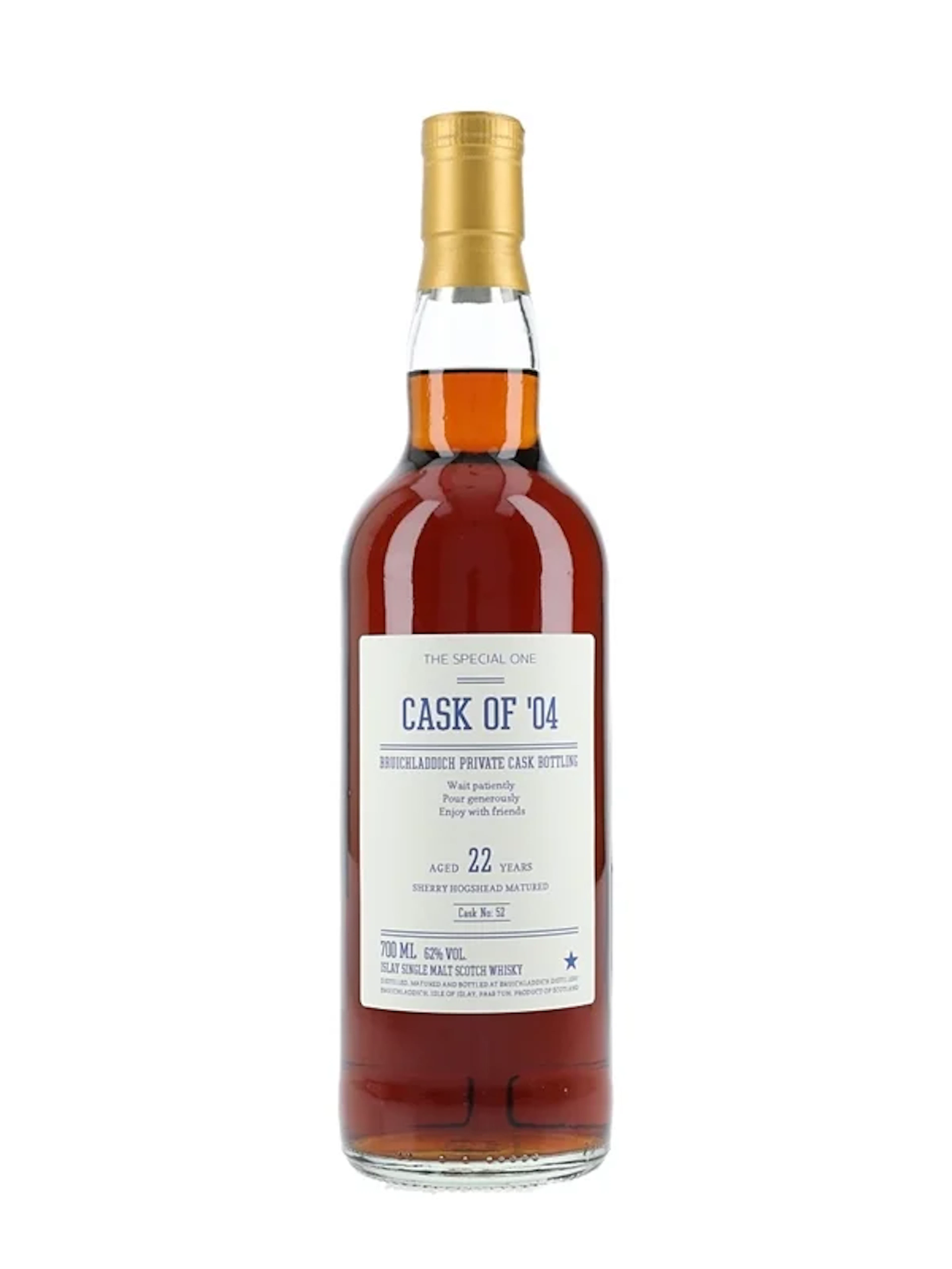 Bruichladdich 22 Year Old Cask 52 Private Cask Bottling 70cl / 62%