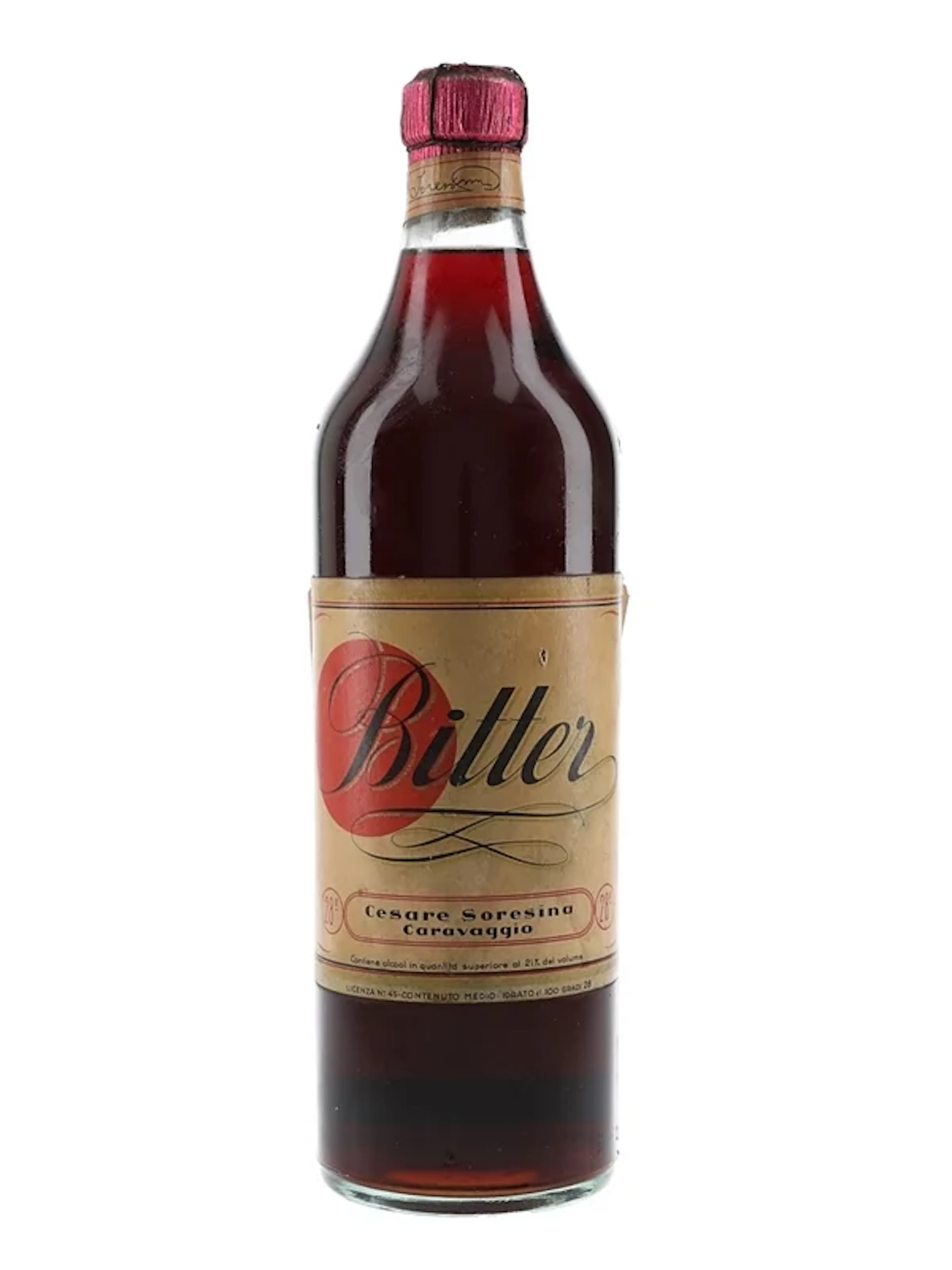 Cesare Soresina Caravaggio Bitter Bottled 1950s-1960s 100cl / 28%