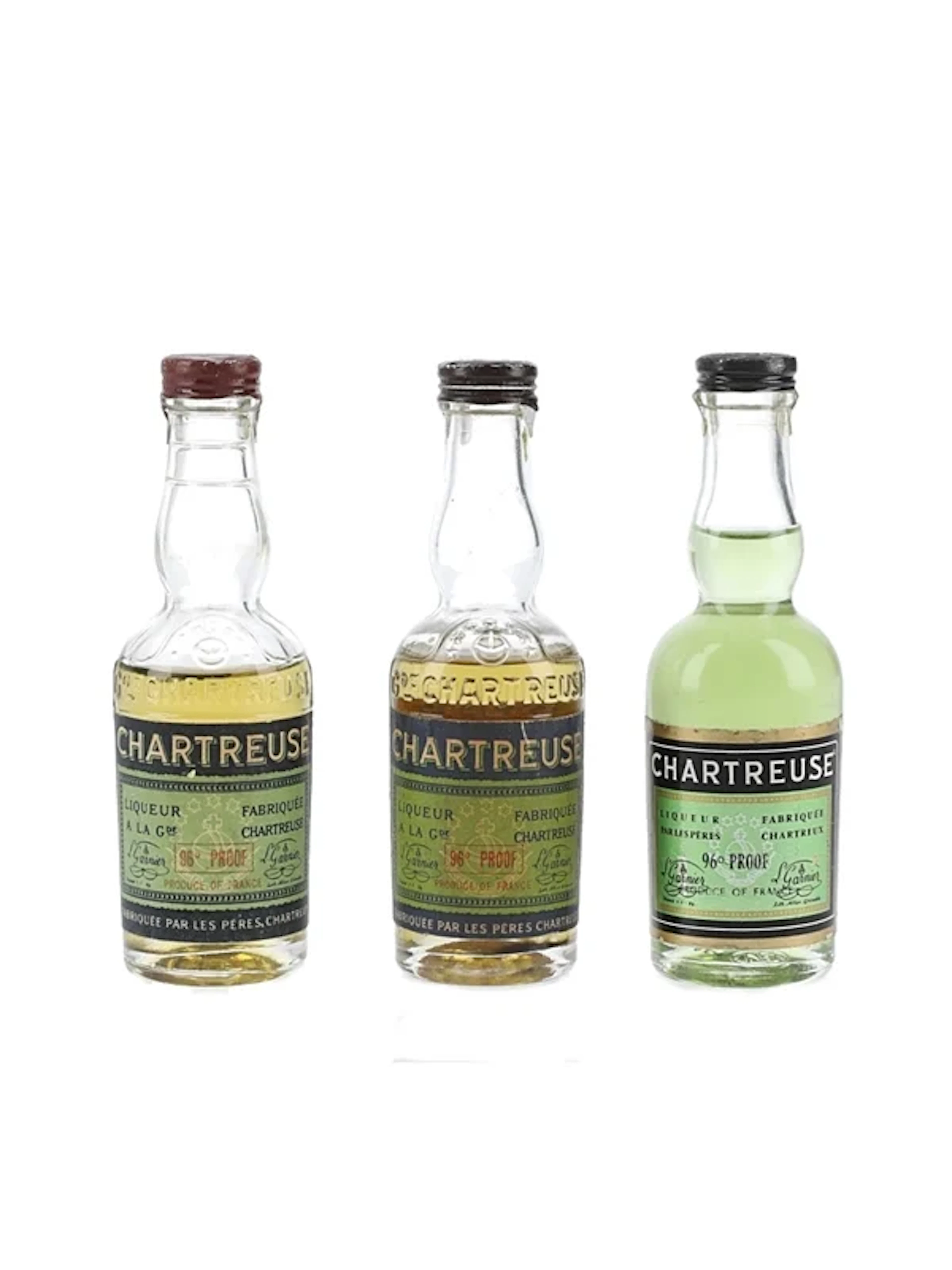Chartreuse Gree Bottled 1950s-1960s 3 x 3cl / 55%
