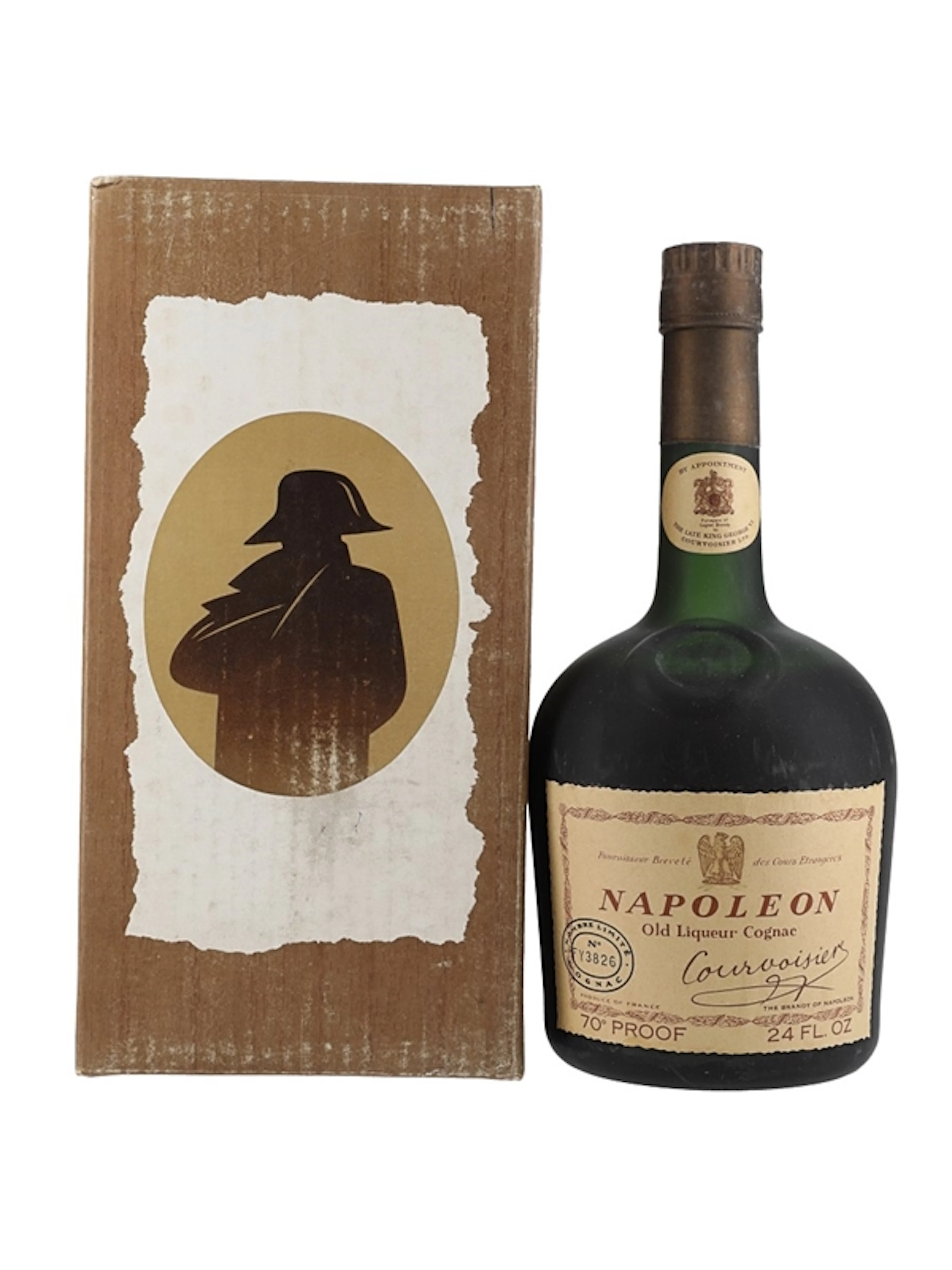 Courvoisier Napoleon Cognac Bottled 1970s - Numbered Bottle