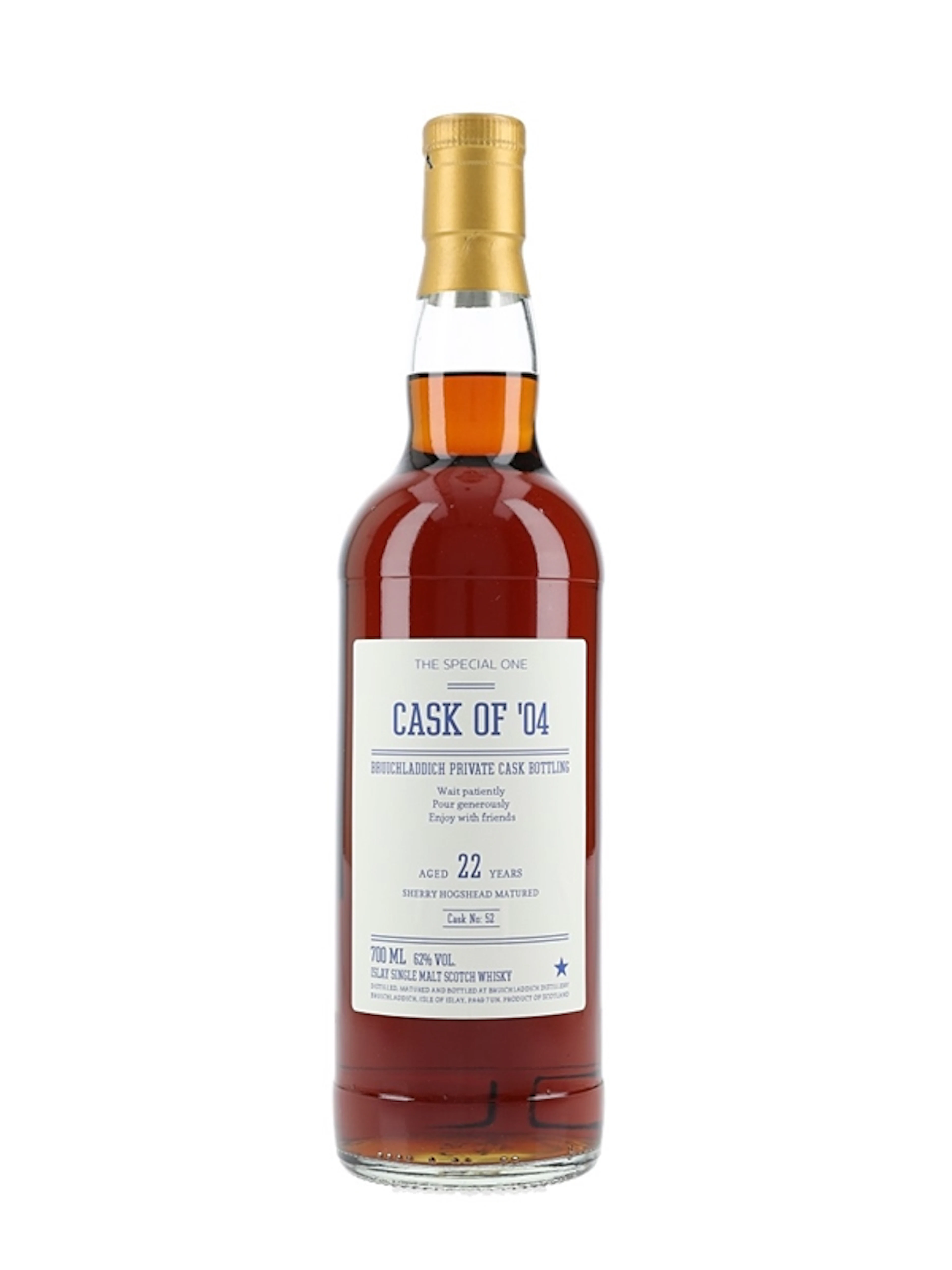 Bruichladdich 22 Year Old Cask 52 Private Cask Bottling 70cl / 62%
