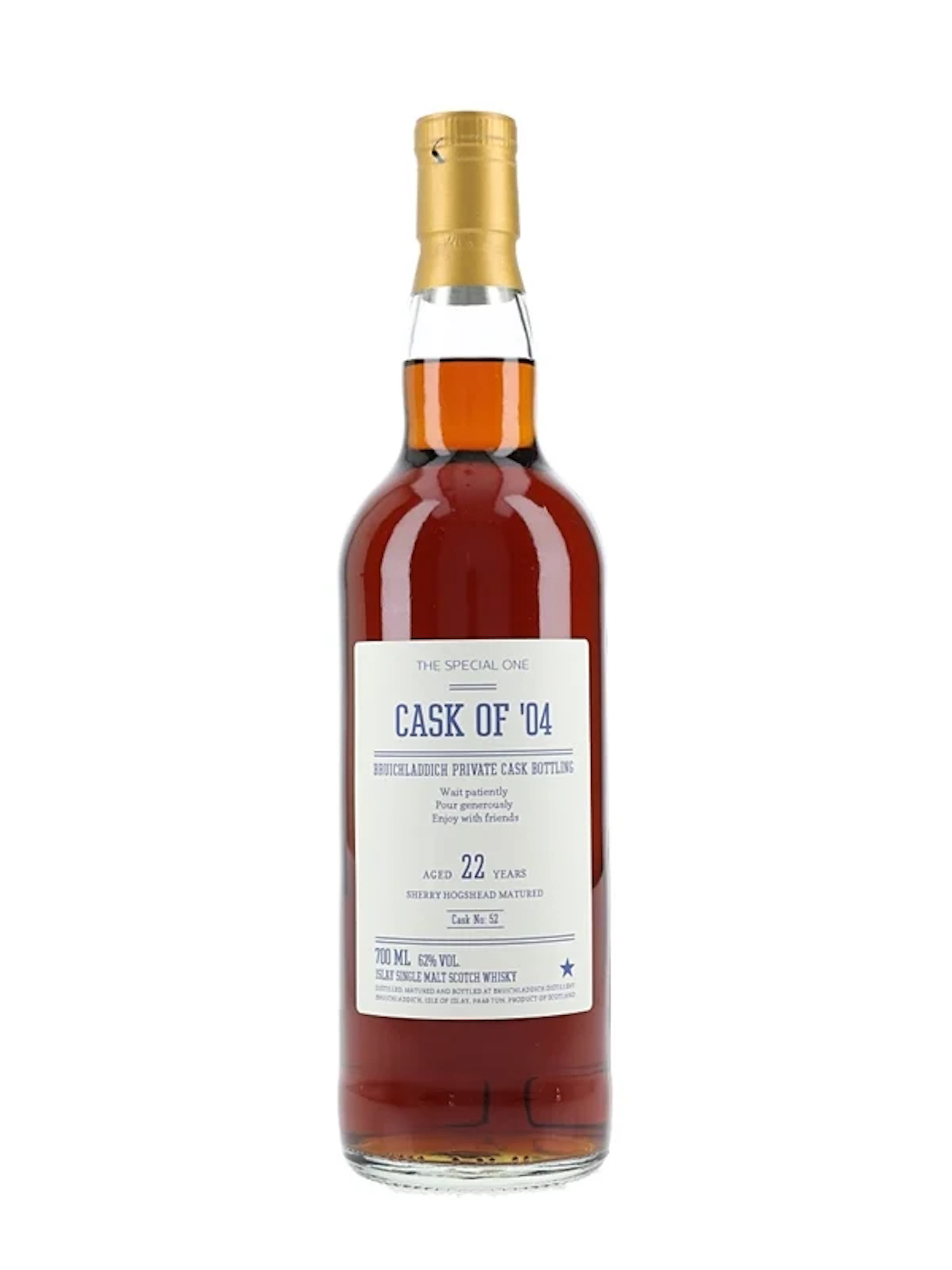 Bruichladdich 22 Year Old Cask 52 Private Cask Bottling 70cl / 62%