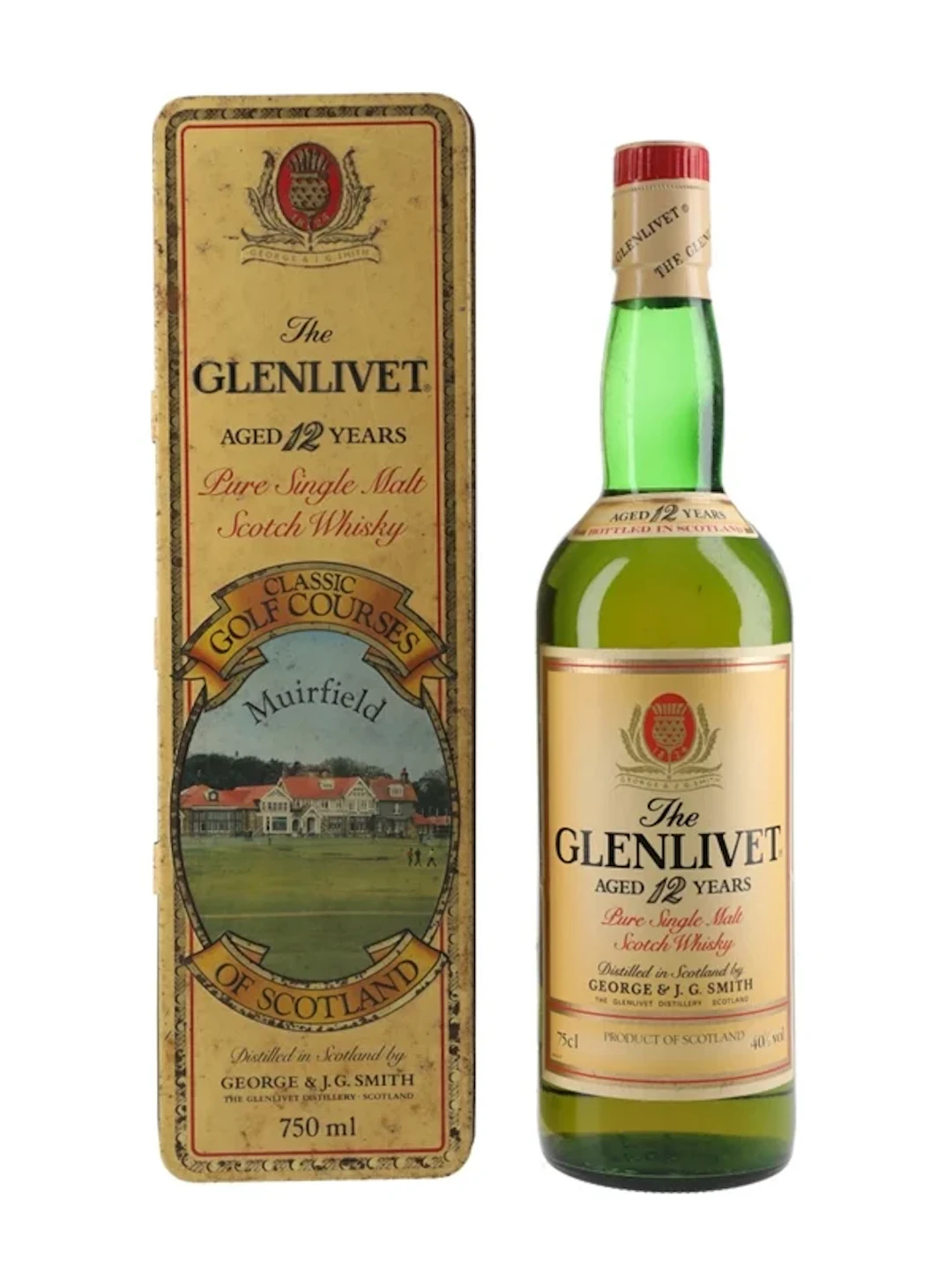Glenlivet 12 Year Old Bottled 1980s - Classic Golf Courses Muirfield 75cl / 40%