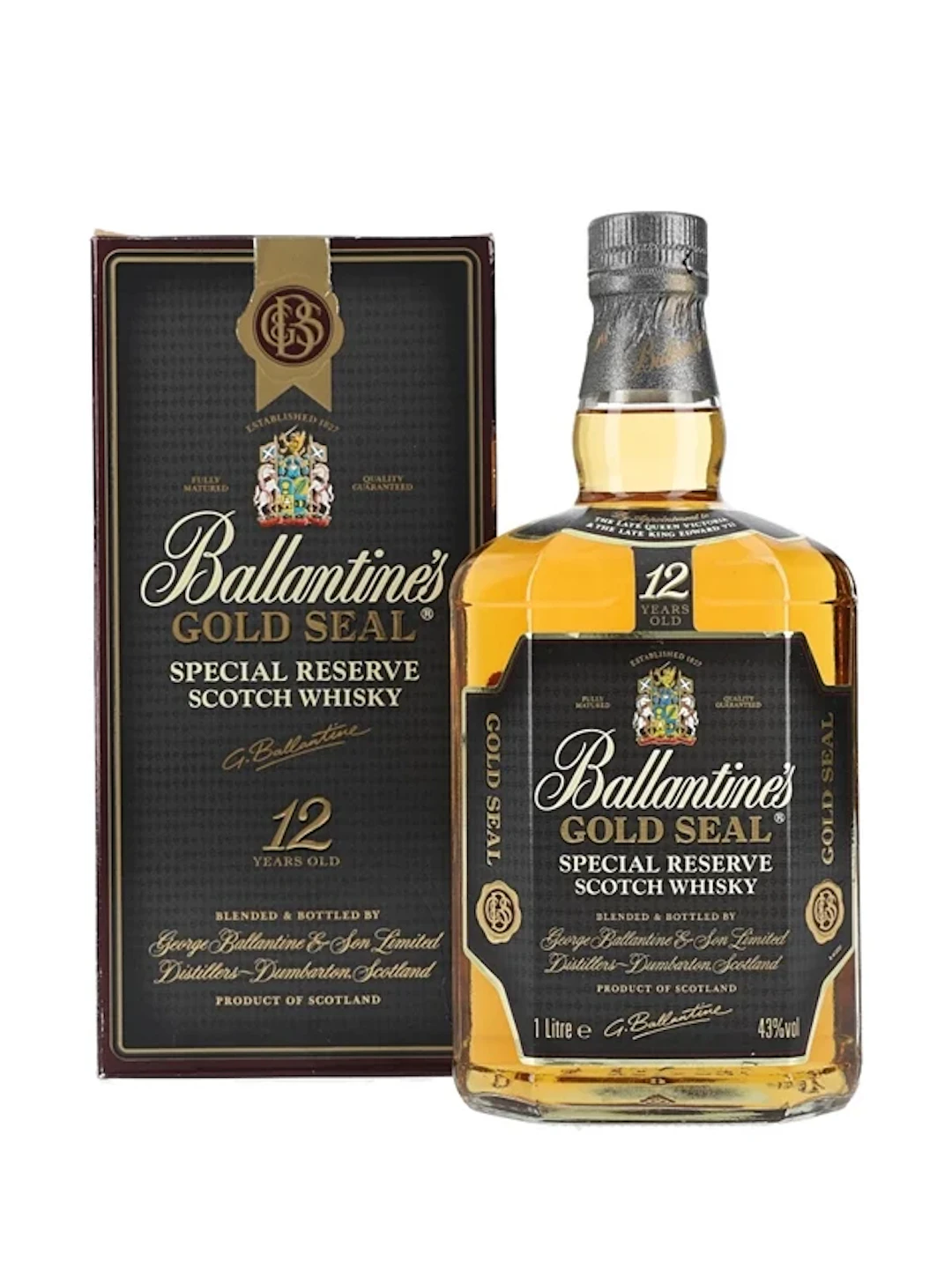 Ballantine's Gold Seal 12 Year Old Bottled 1990s - Duty Free 100cl / 43%