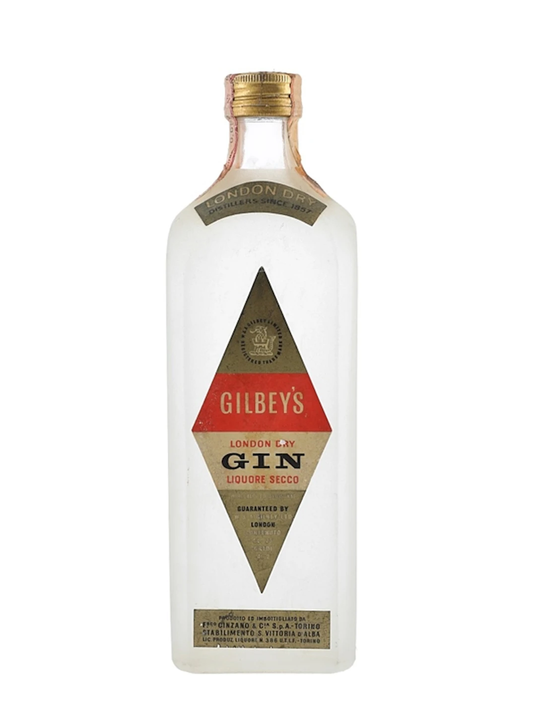 Gilbey's London Dry Gi Bottled 1960s - Cinzano 75cl / 46.2%