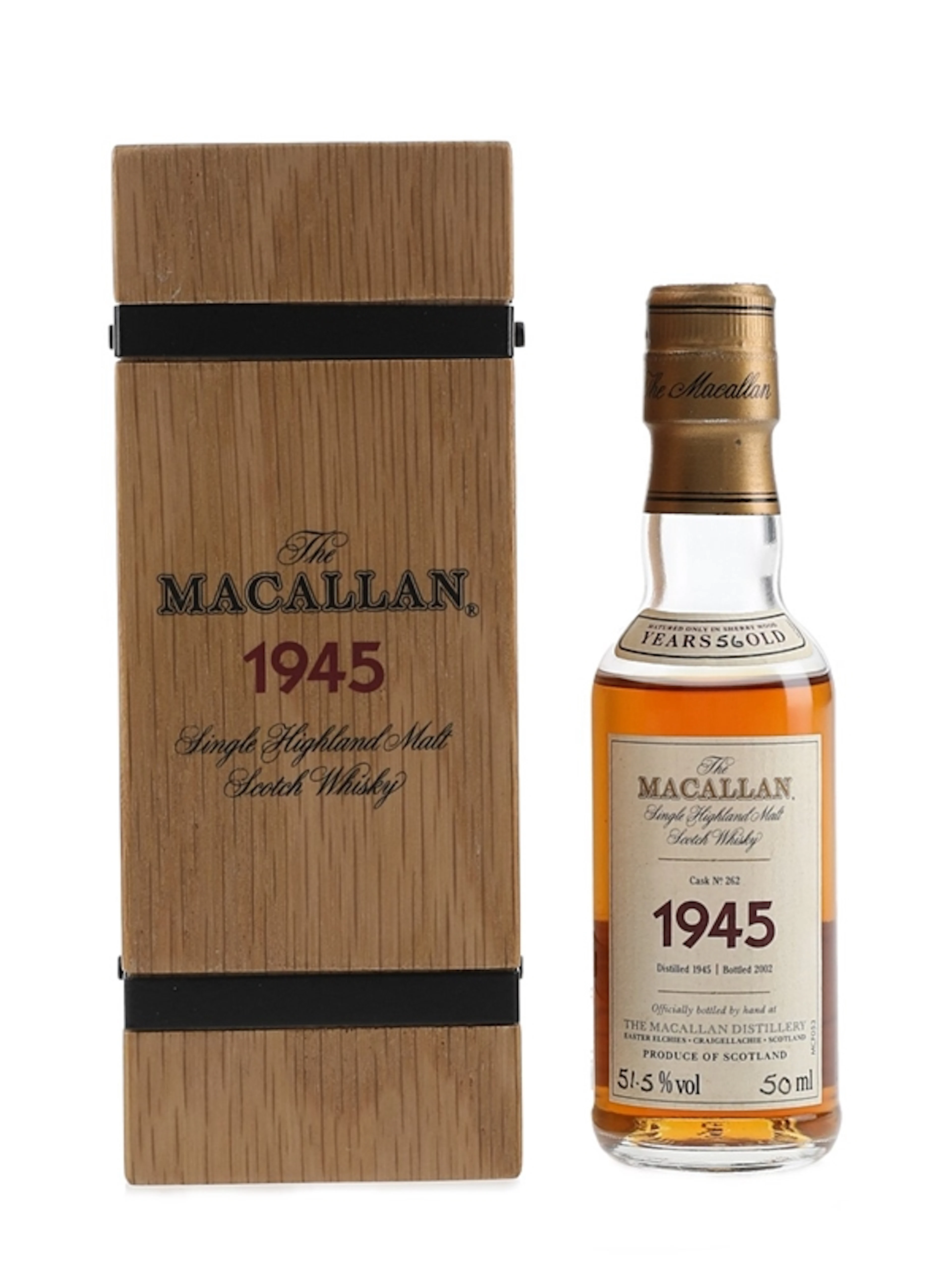 Macallan 1945 56 Year Old Fine & Rare Bottled 2002 - Cask 262