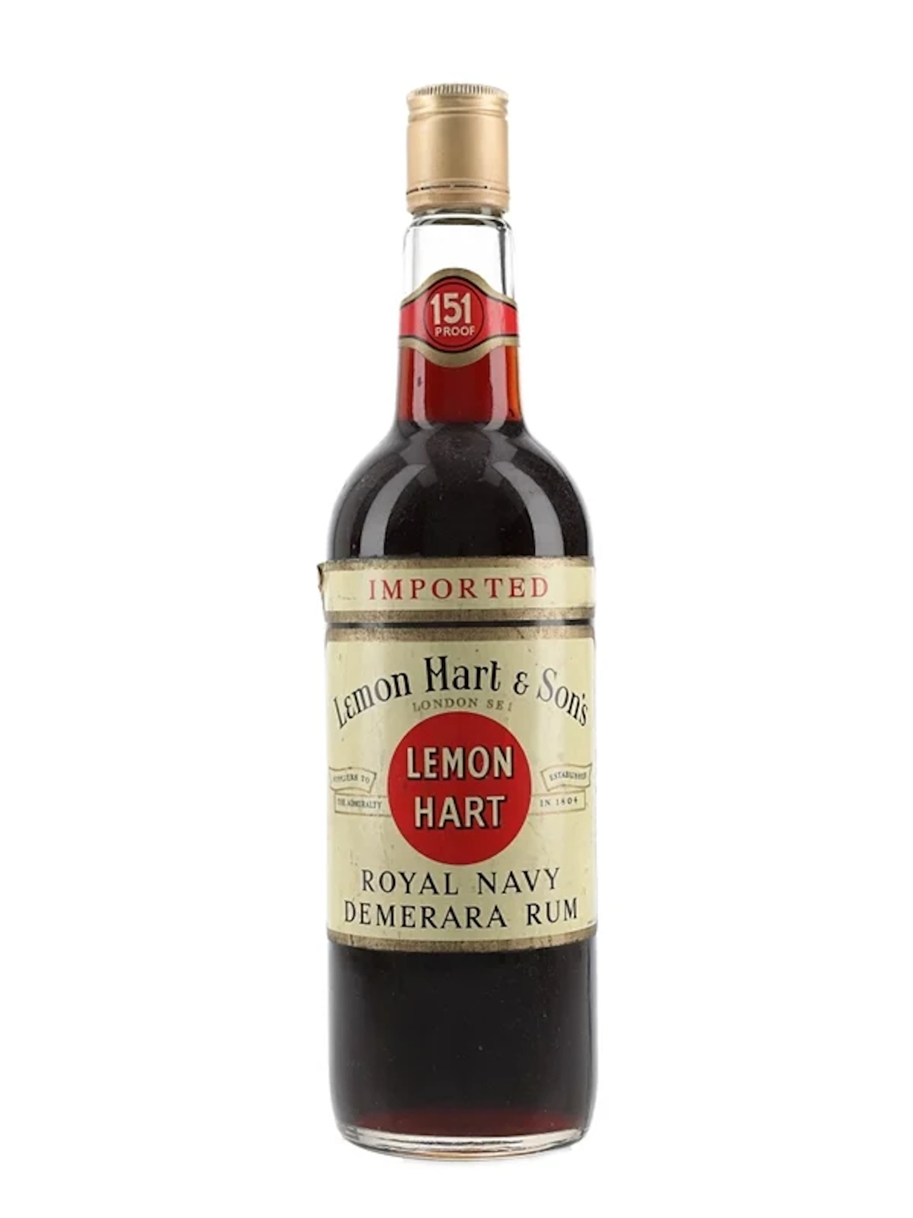 Lemon Hart 151 Proof Royal Navy Demerara Rum Bottled 1970s 75.7cl / 75.5%