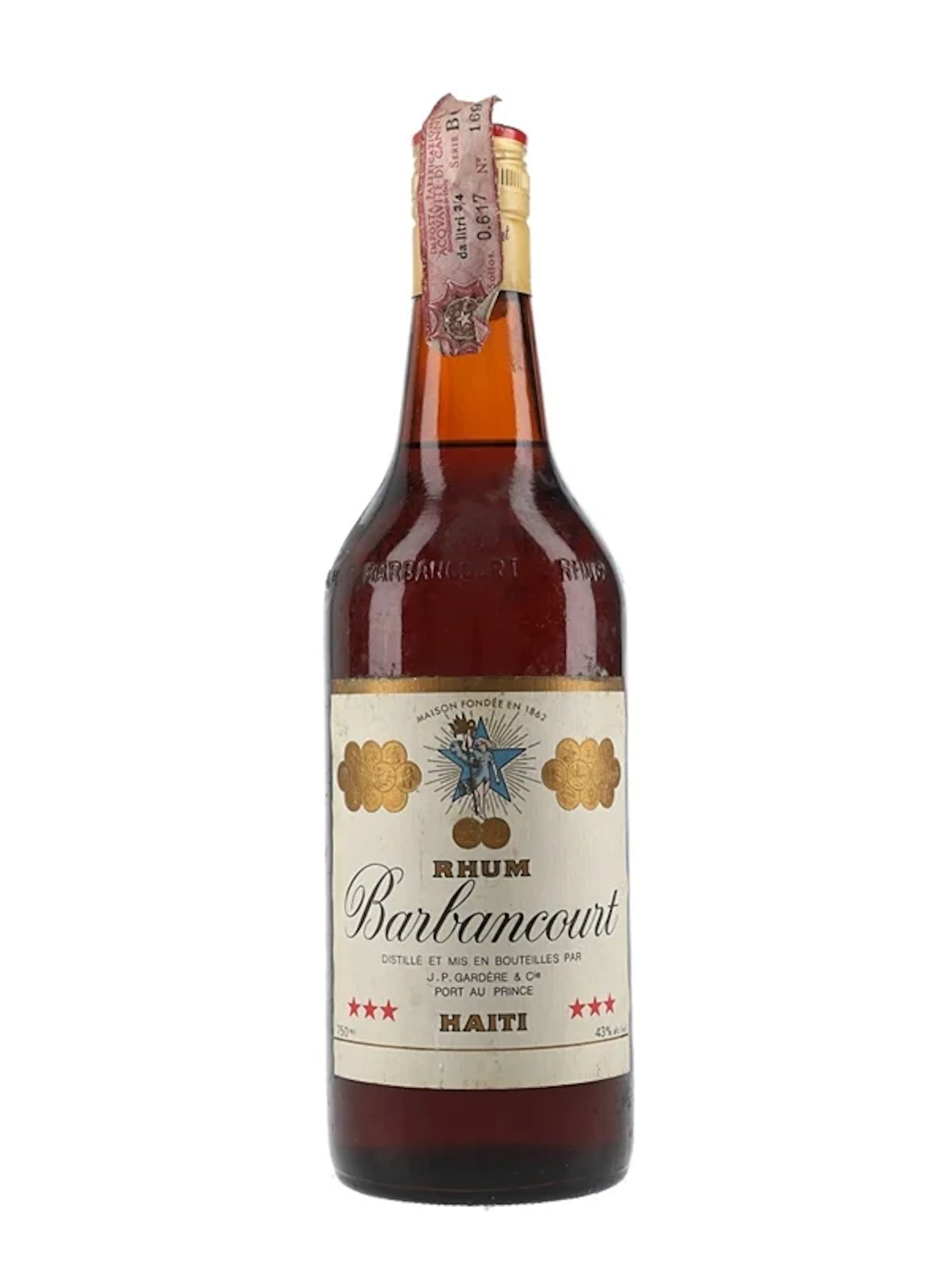 Barbancourt 3 Star Rhum Bottled 1980s - Di Paul Gardere 75cl / 43%
